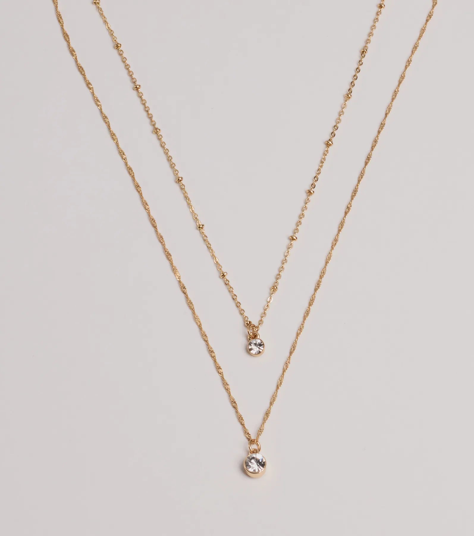 Timelessly Stylish Rhinestone Layered Necklace