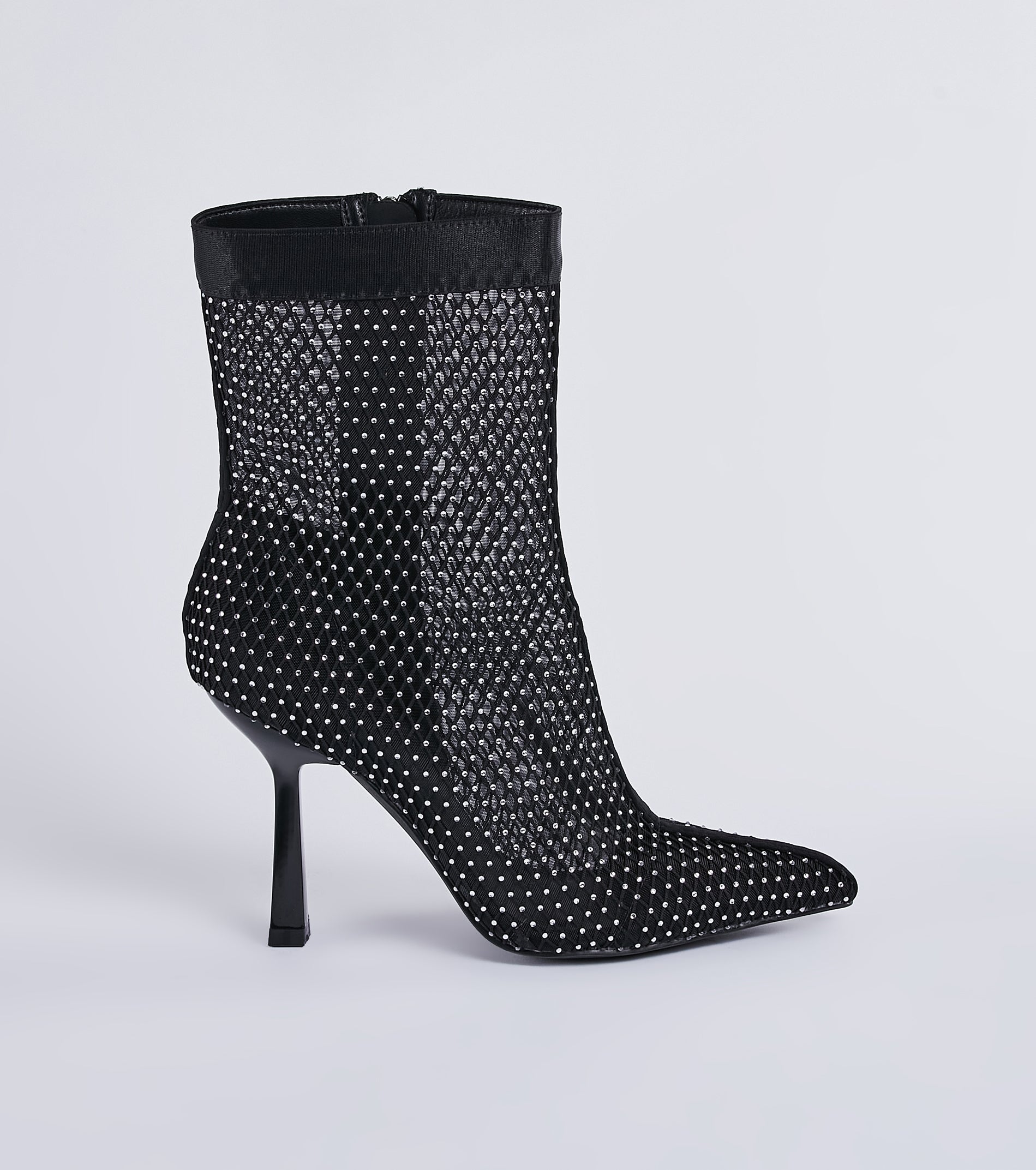 Party's Here Mesh Rhinestone Stiletto Booties