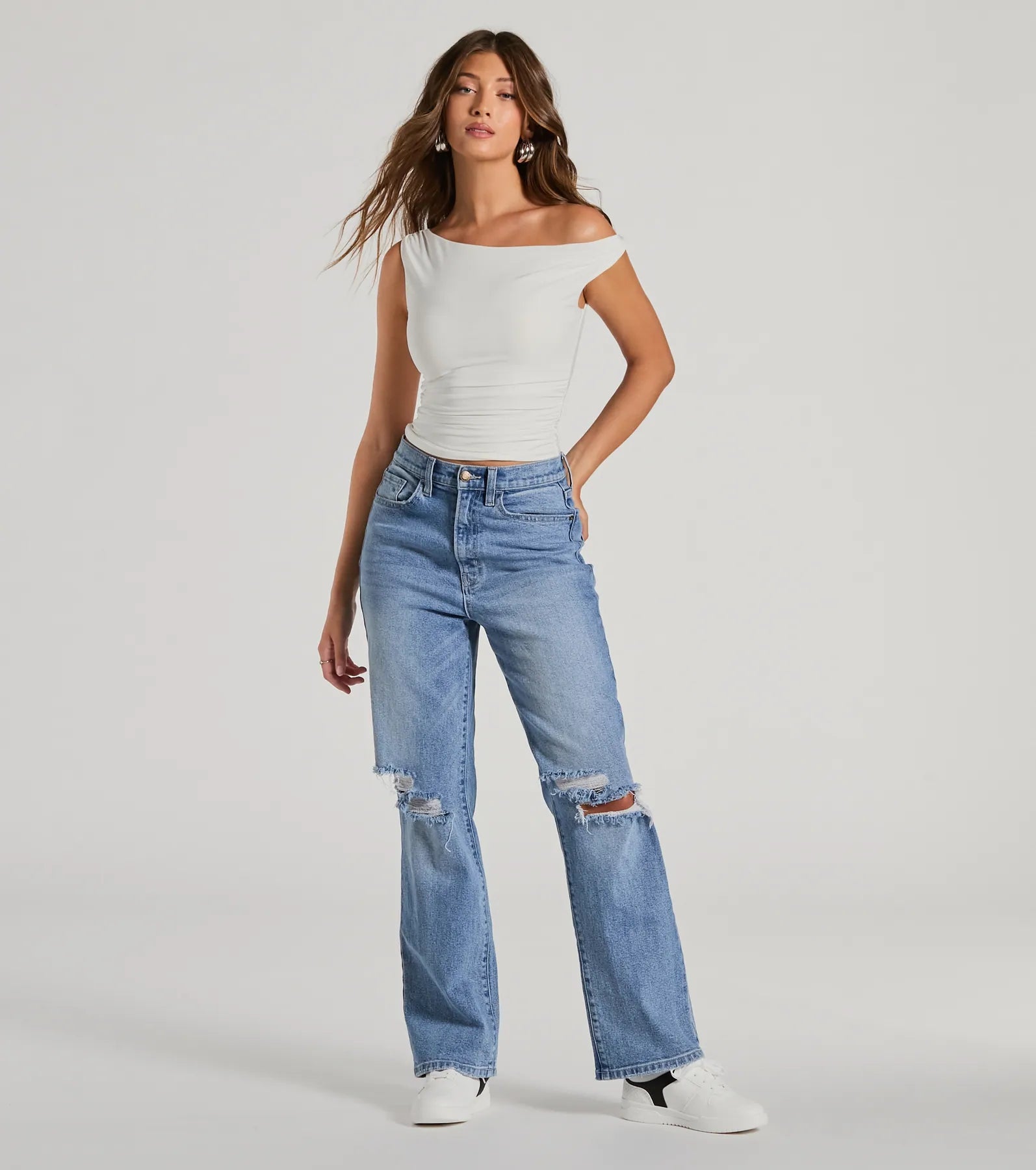 Confident Flirt One-Shoulder Crop Top