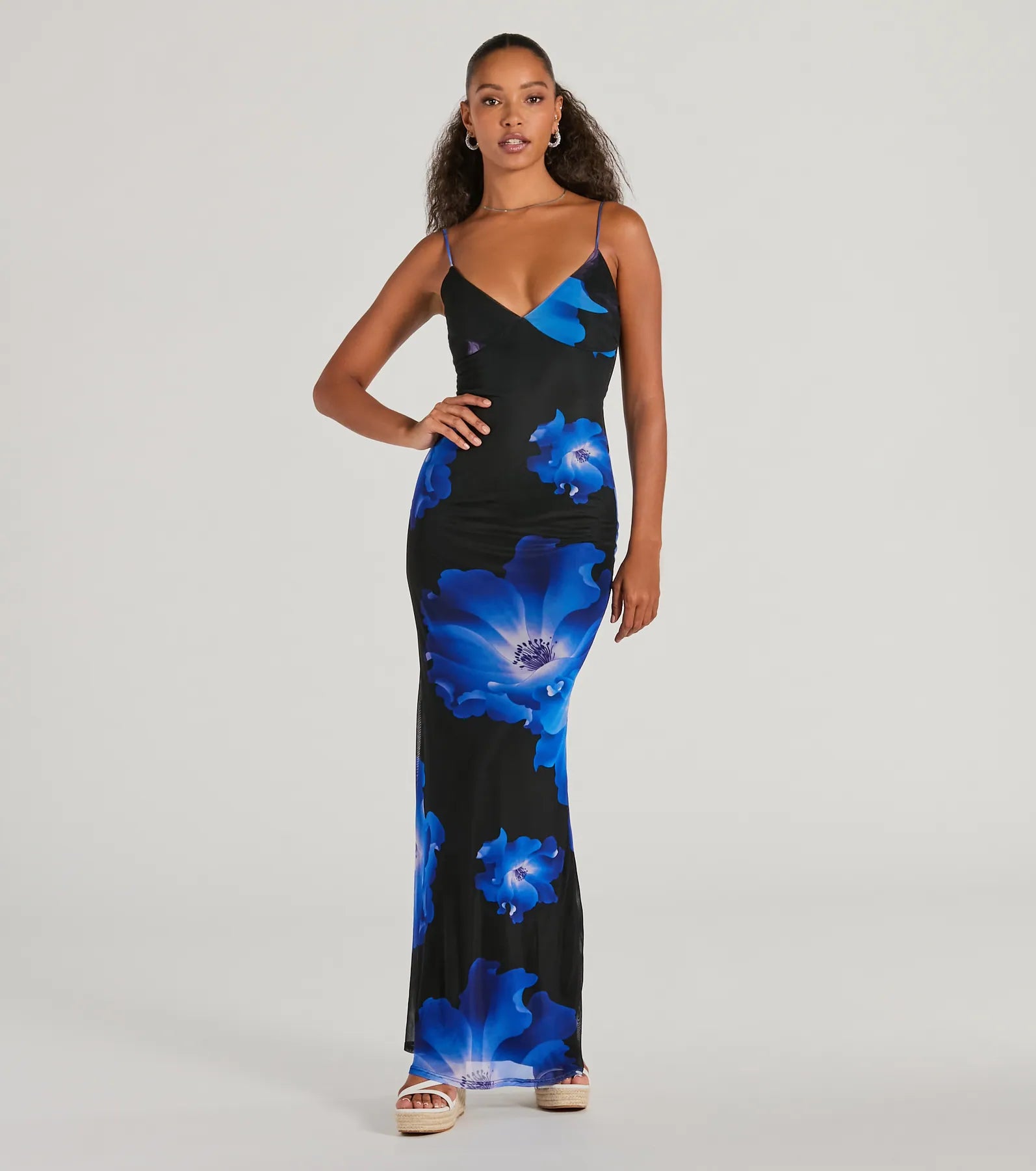 Romance That Wows Large Blossom Floral Maxi Dress