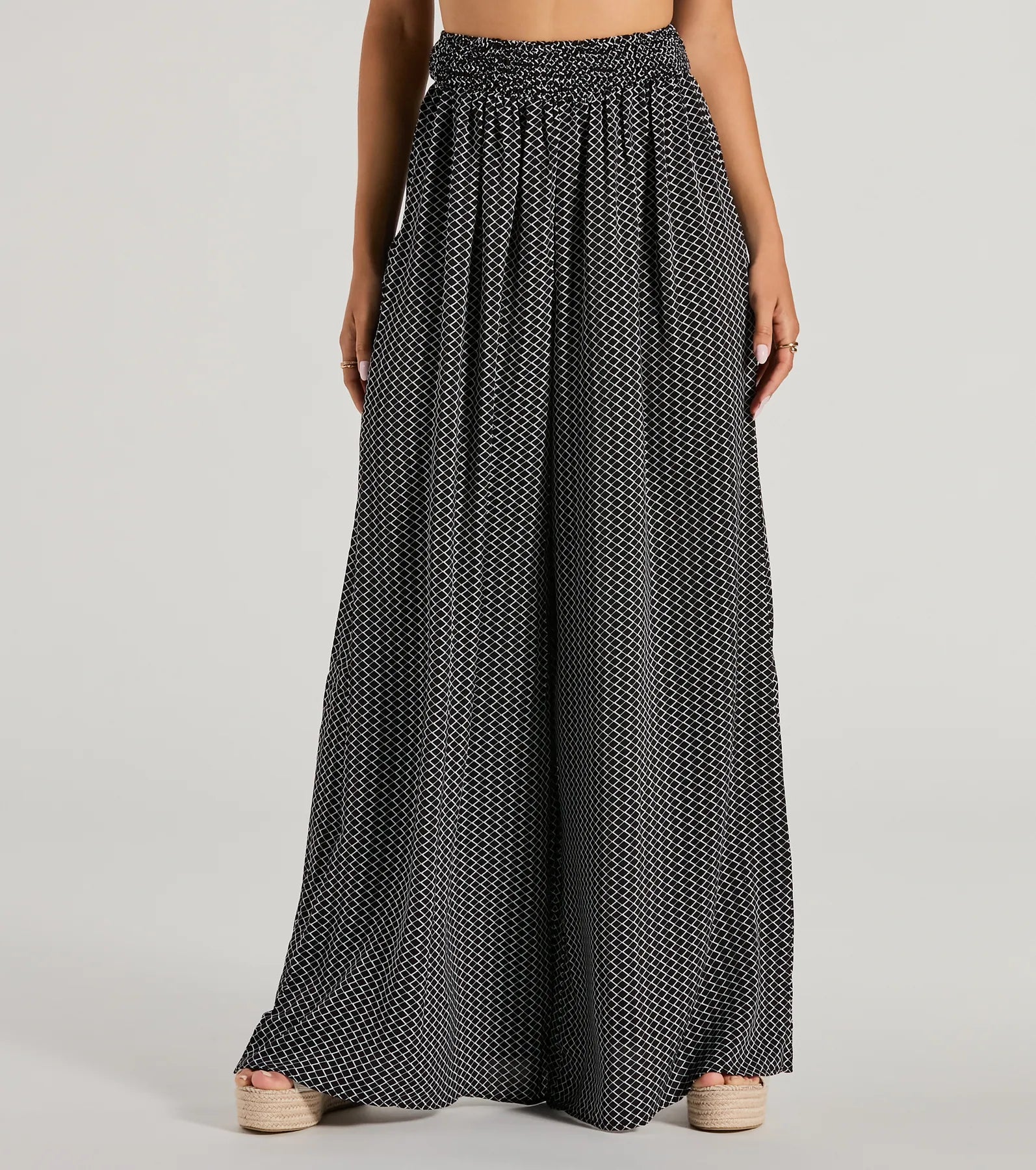 All Set Up High Rise Geometric Palazzo Pants