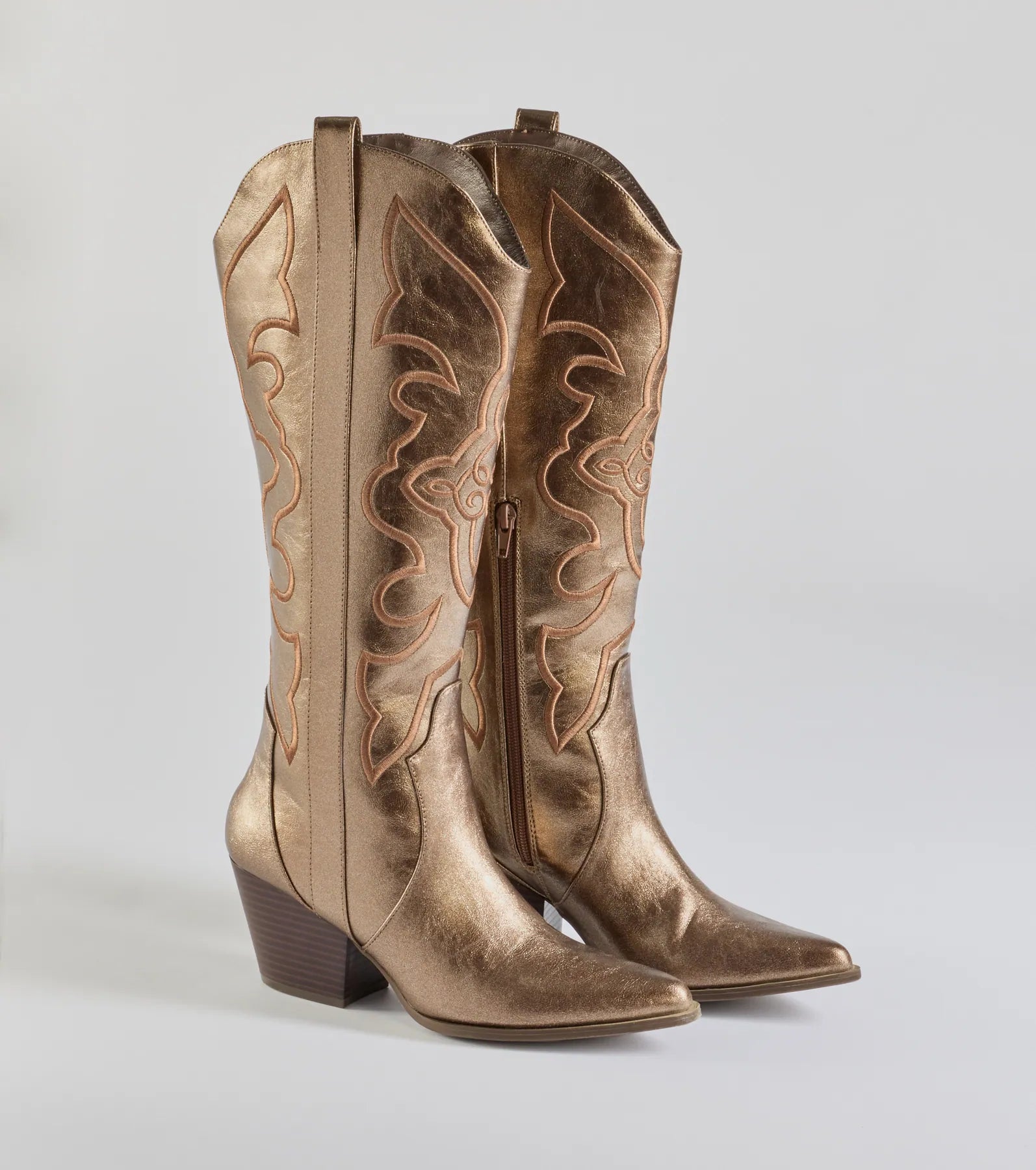 Western Standoff Faux Leather Cowboy Boots