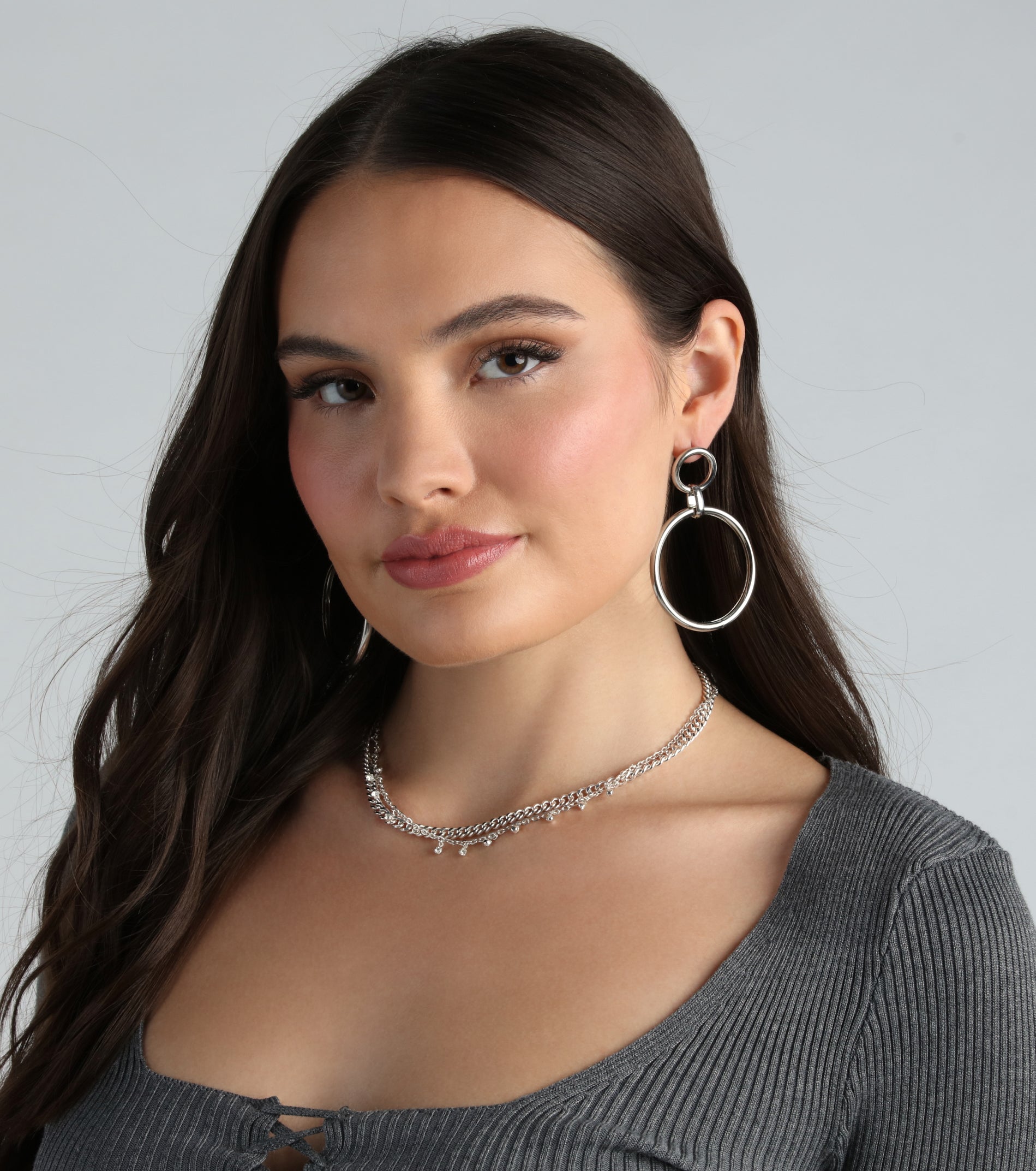 Simple Details Hoop Drop Earrings