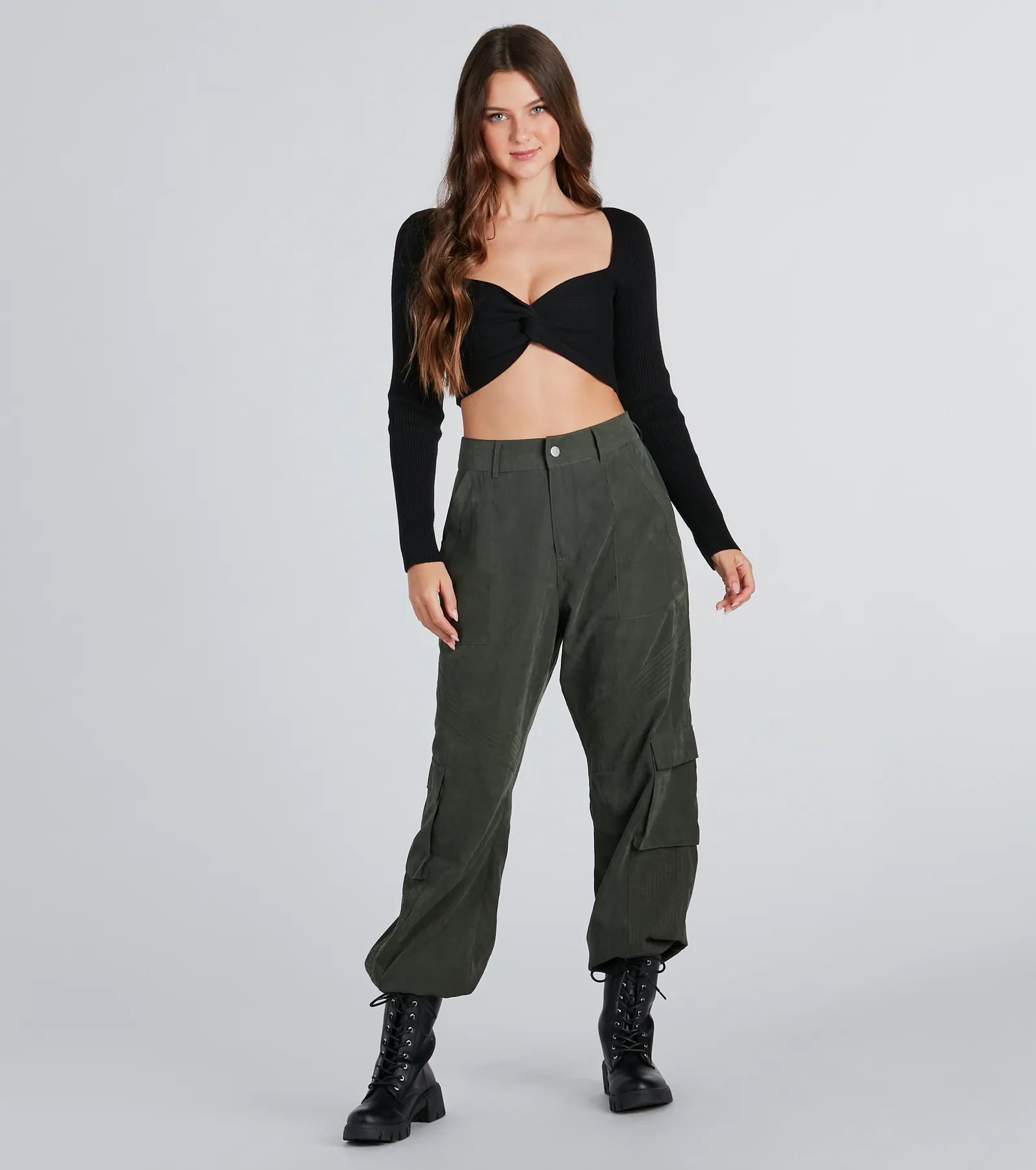 Looking Cute Twist-Front Cropped Sweater