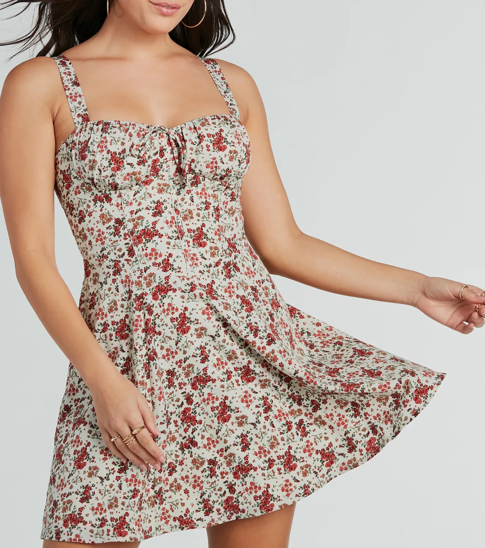 Love's In The Air Floral Chiffon A-Line Dress