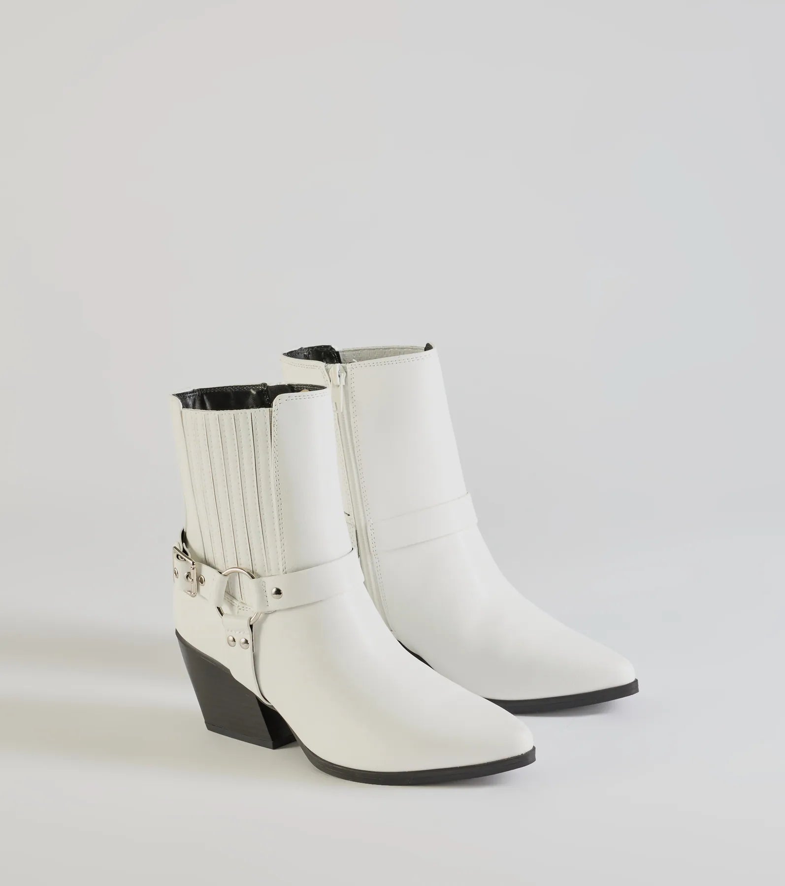 Sleek Strut Moto Western Ankle Booties