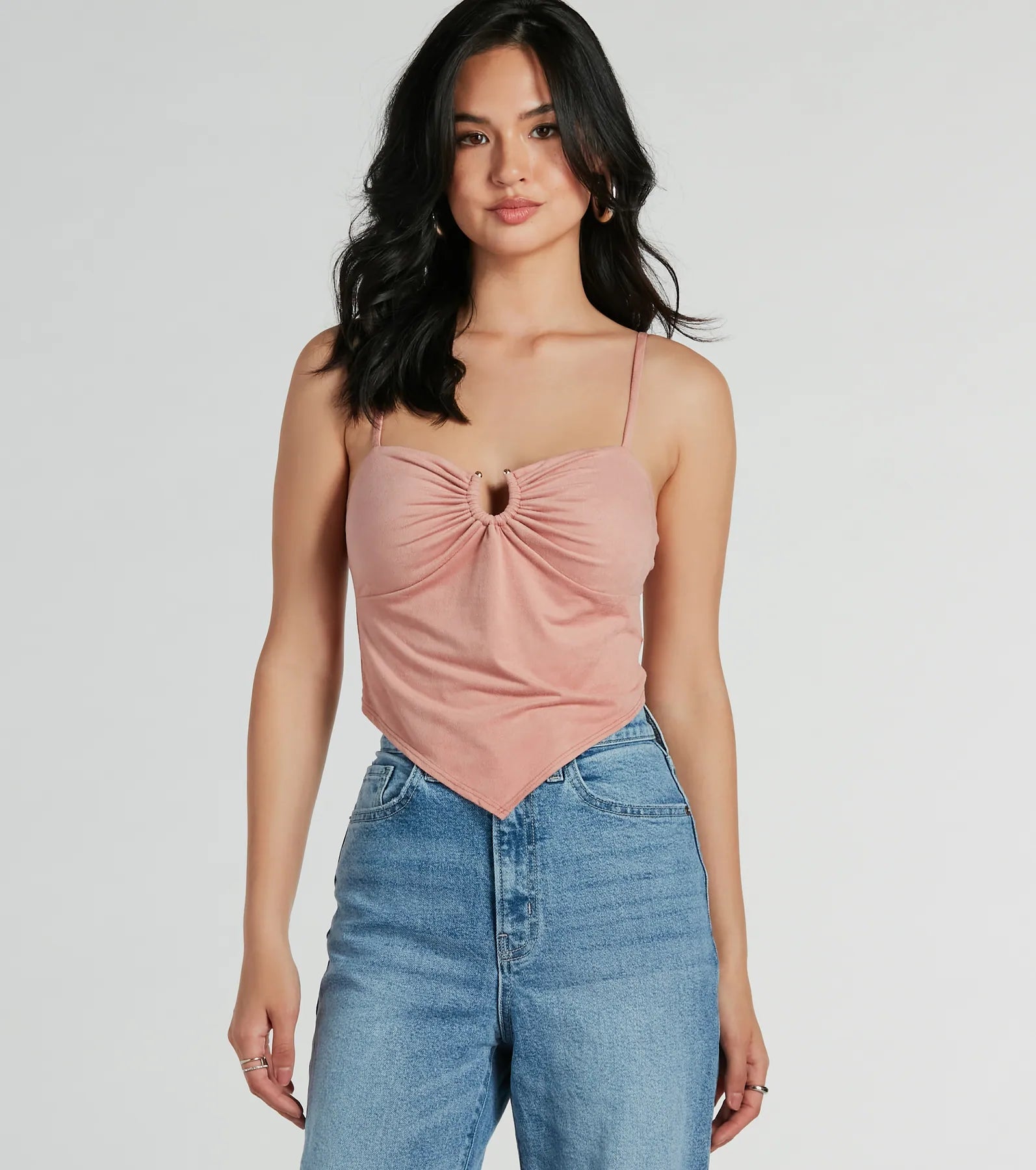 Effortlessly Cool Faux Suede Crop Top