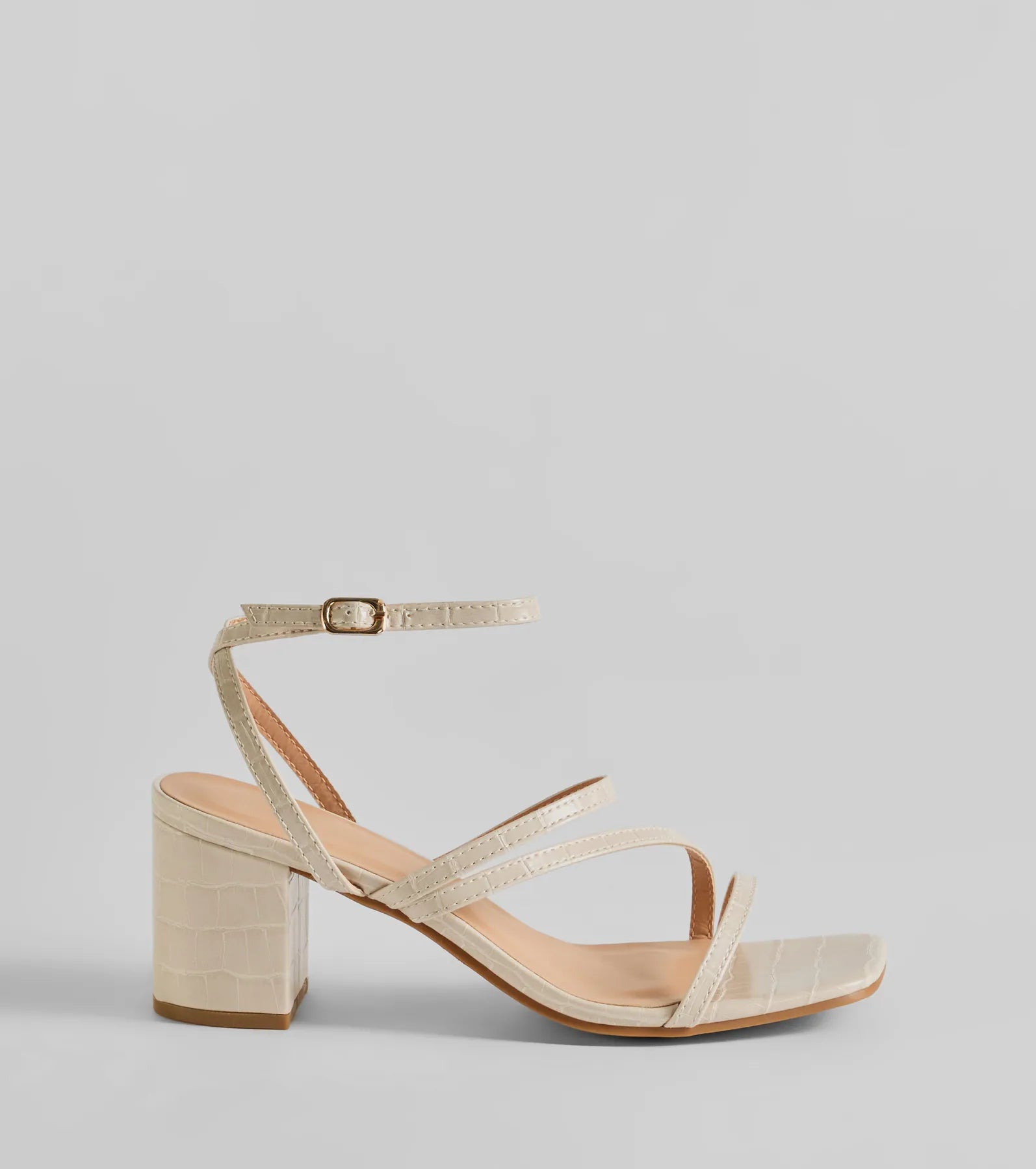 Quite Like You Strappy Faux Leather Block Heels