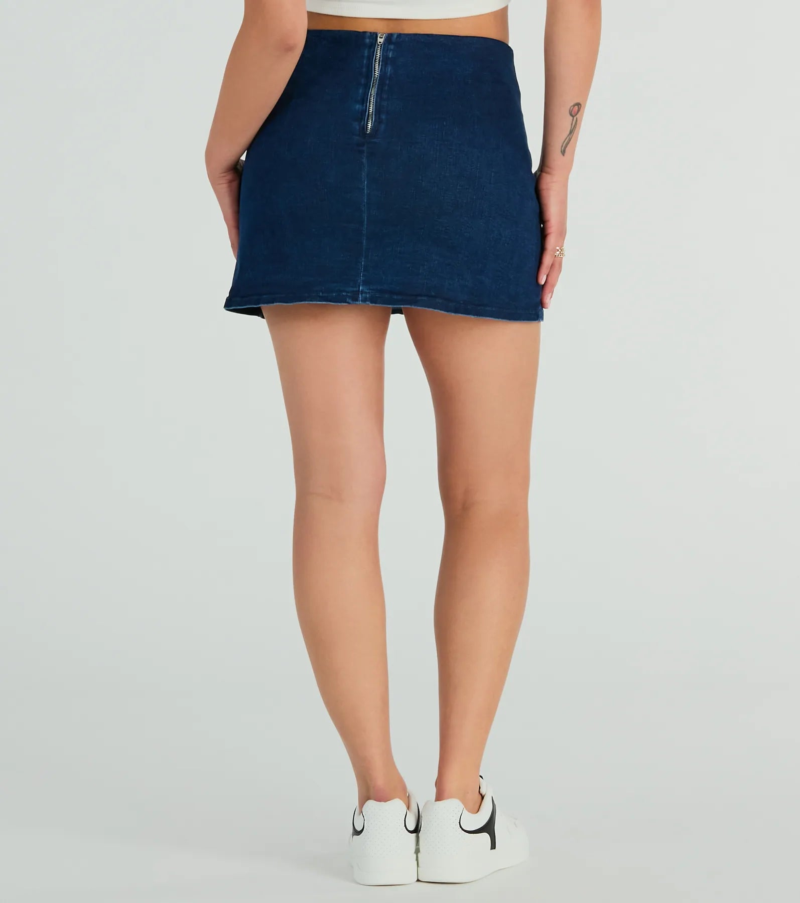 Trendy Girl High-Rise Slit Denim Skort