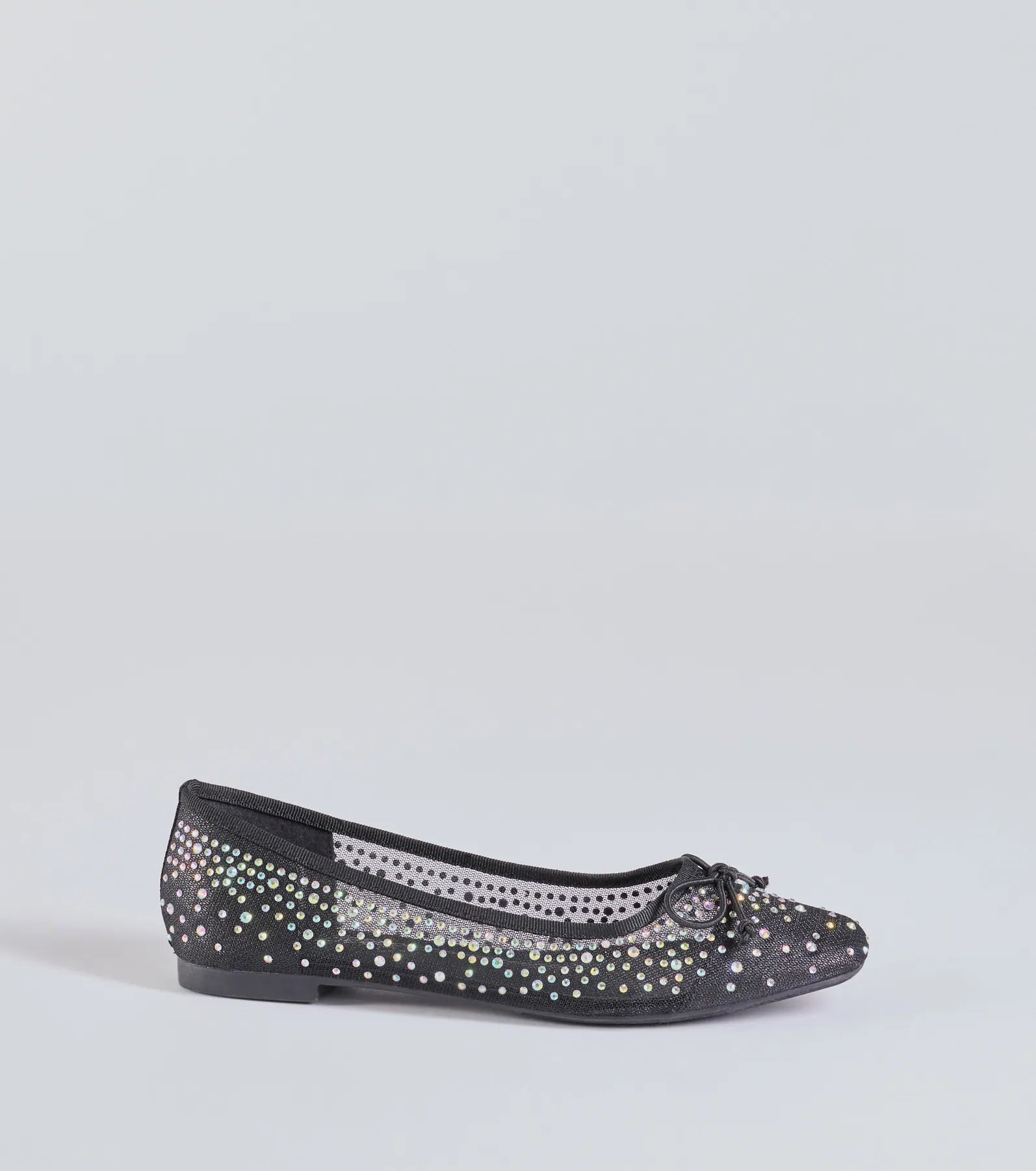 Chic Charm Rhinestone Bow Ballet Flats