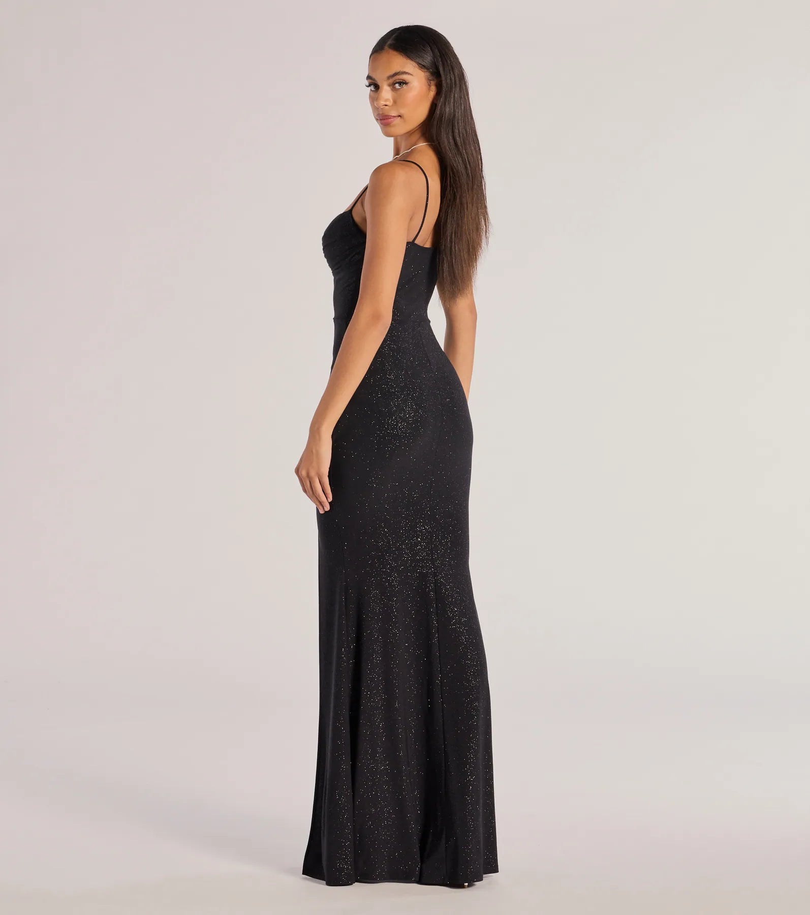 Astrid High-Slit Glitter Mermaid Dress