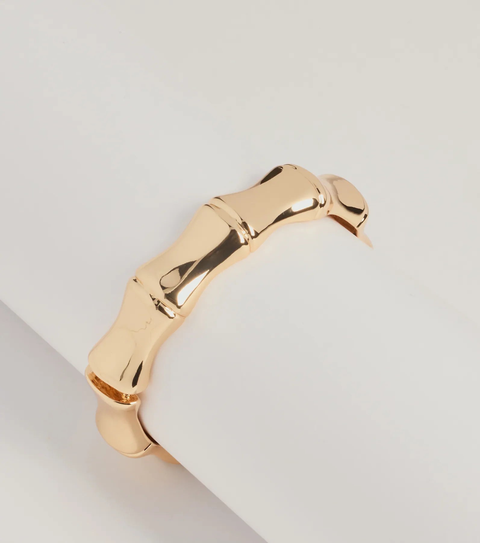 Sculpted Glam Bamboo Metal Bangle