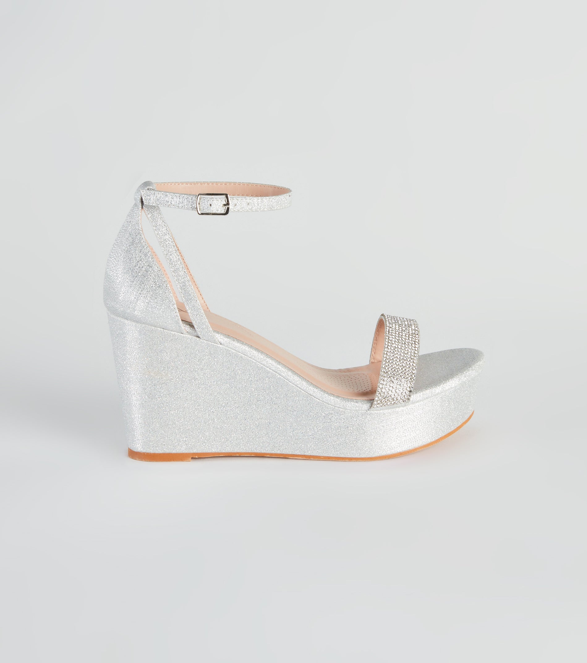 Cue The Glitter Rhinestone Platform Wedges