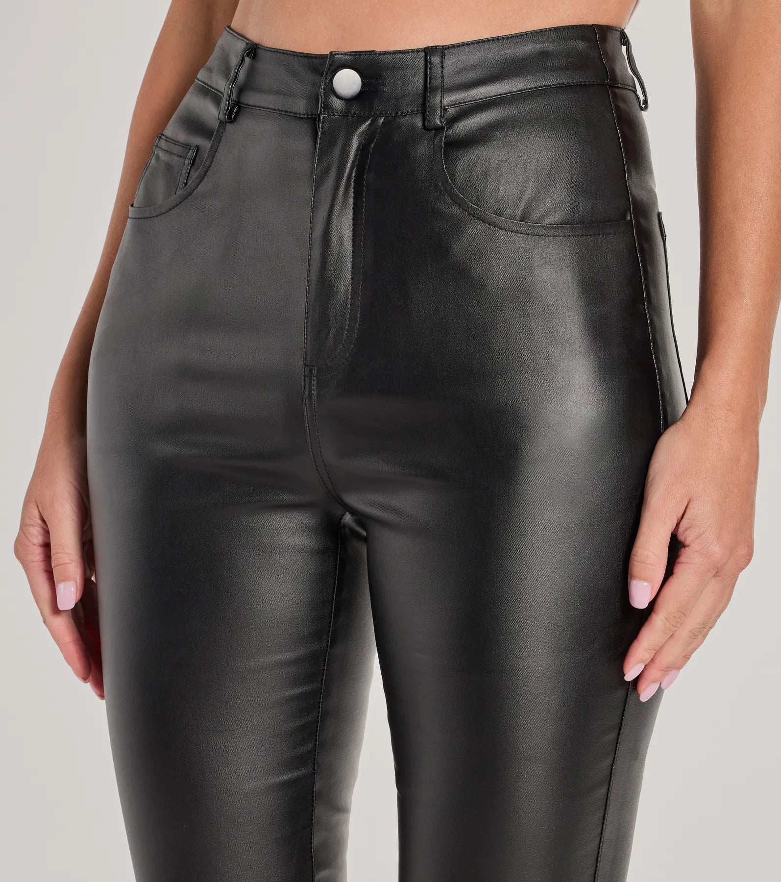 So Sleek Coated Faux Leather Capri Pants