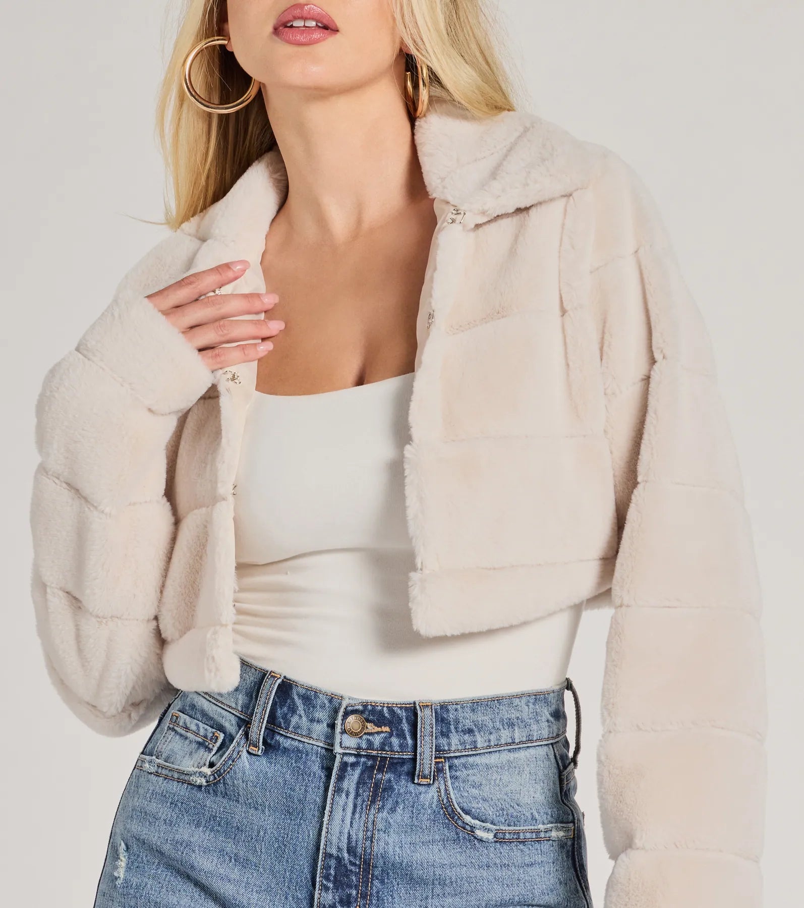 She's An Icon Faux Fur Cropped Jacket