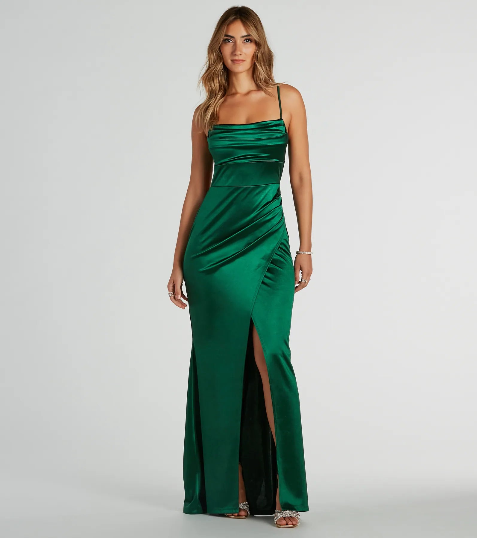 Laurel Formal Satin Tie-Back Mermaid Dress