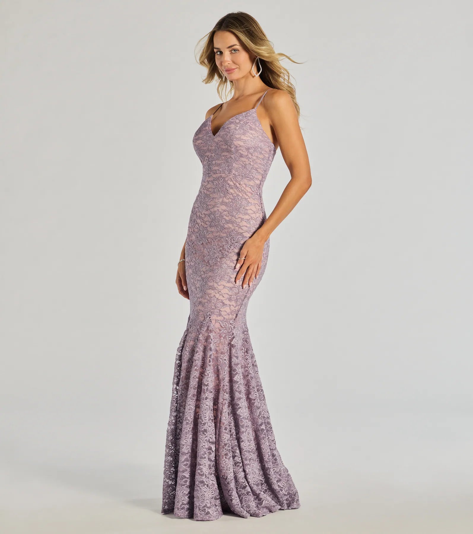 Arna Low Back Mermaid Lace Formal Dress