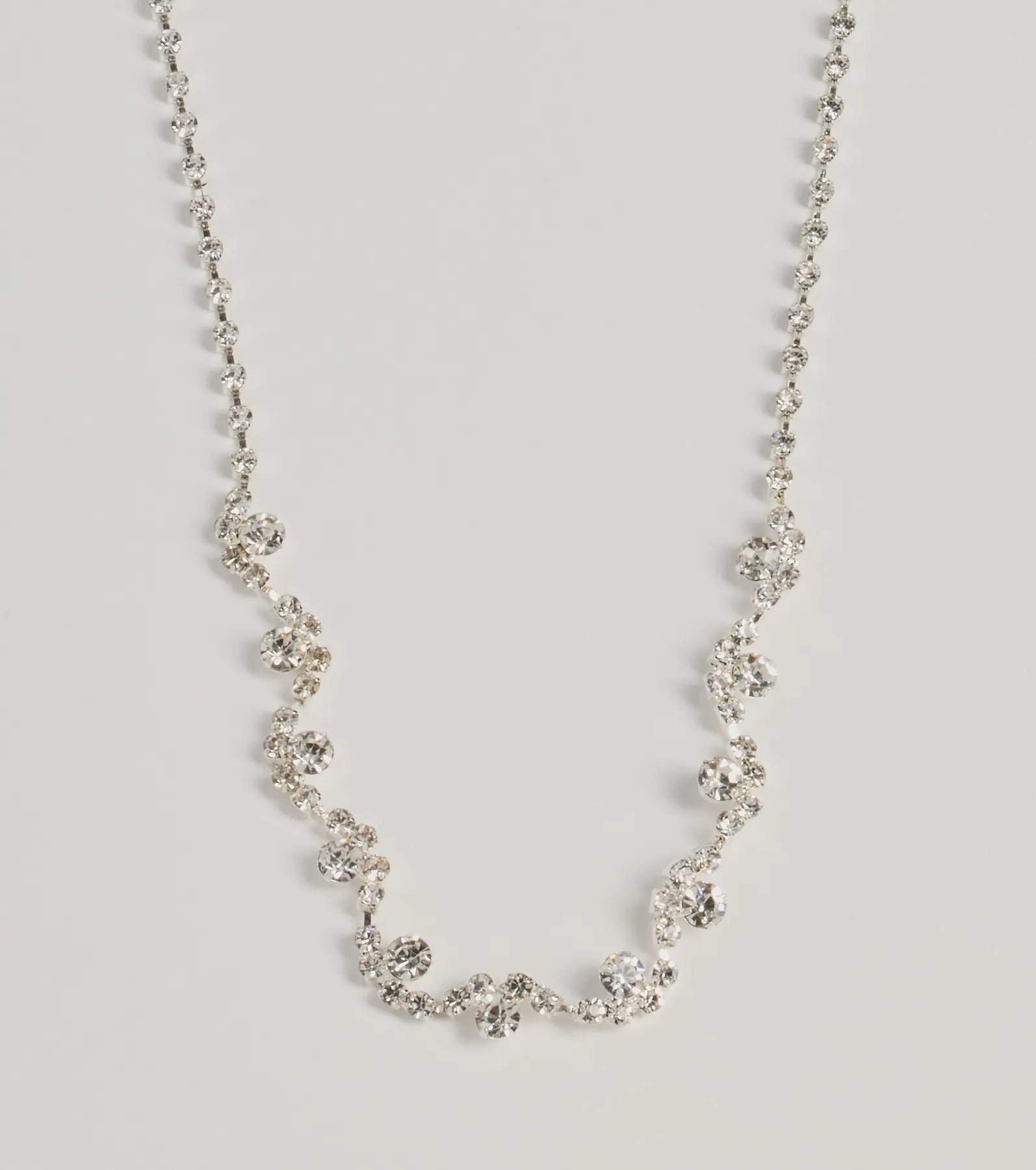 Radiant Allure Rhinestone Cluster Necklace