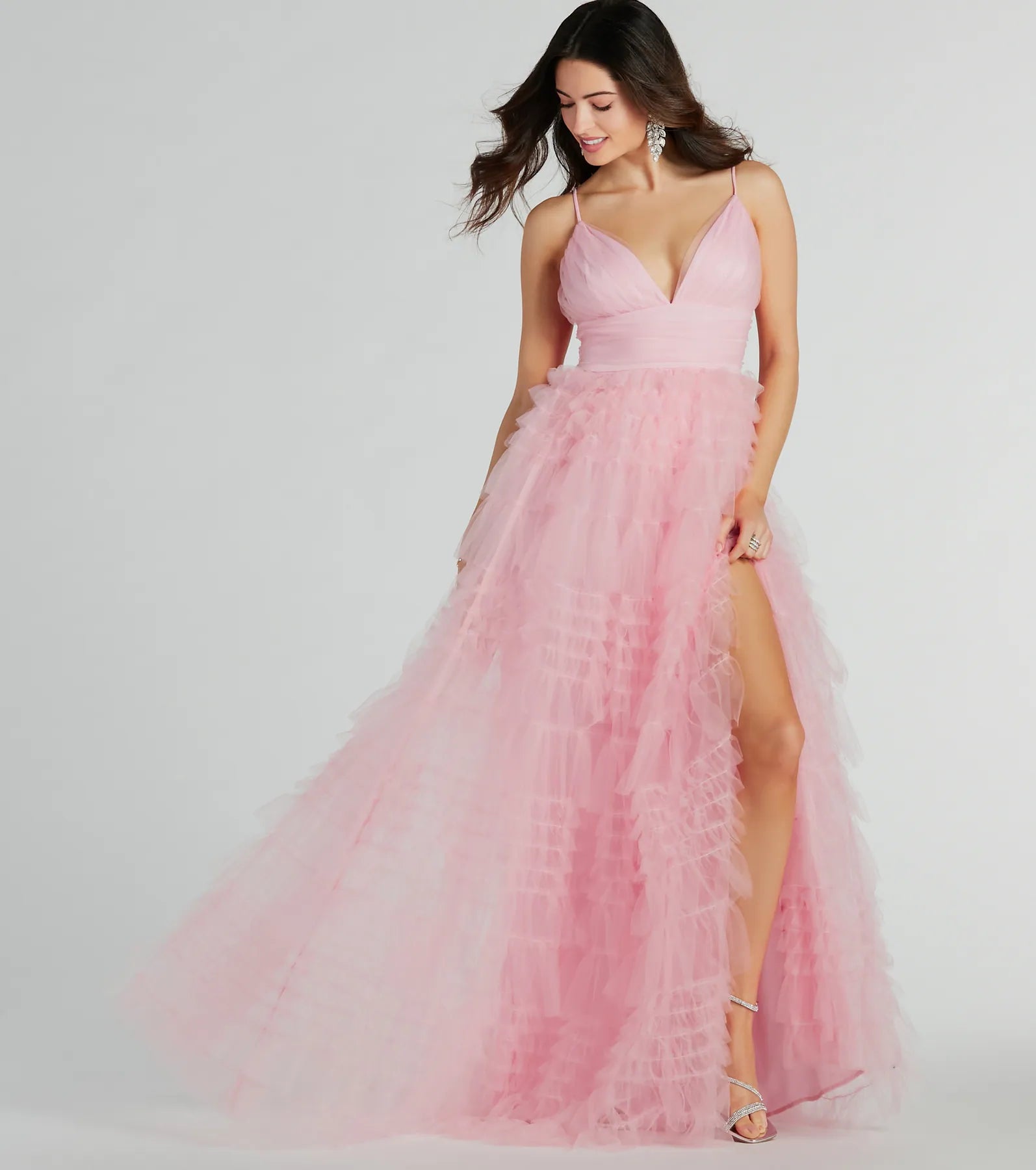 Roxanna Tulle Ruffle A-Line Ball Gown