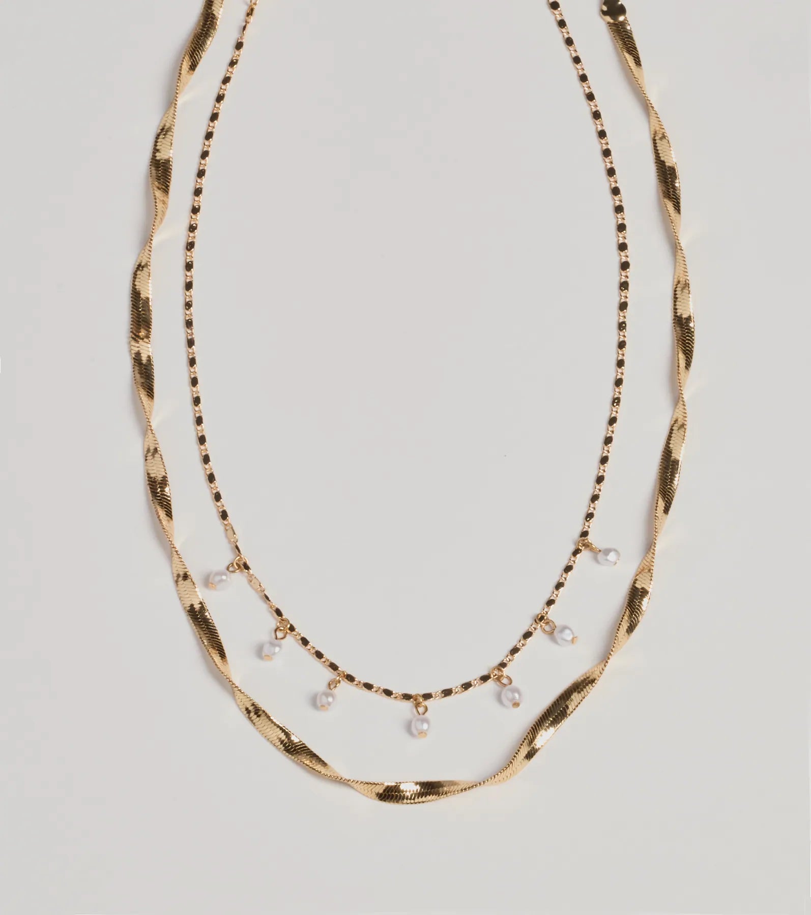 Dazzling Glam Layered Metal Necklace