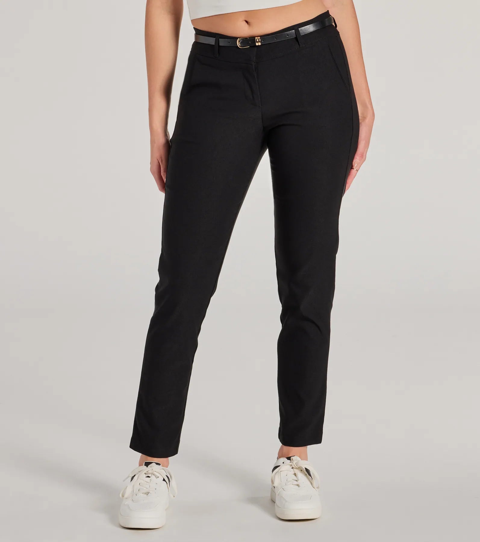 Sleek Perfection High-Rise Belted Skinny Pants