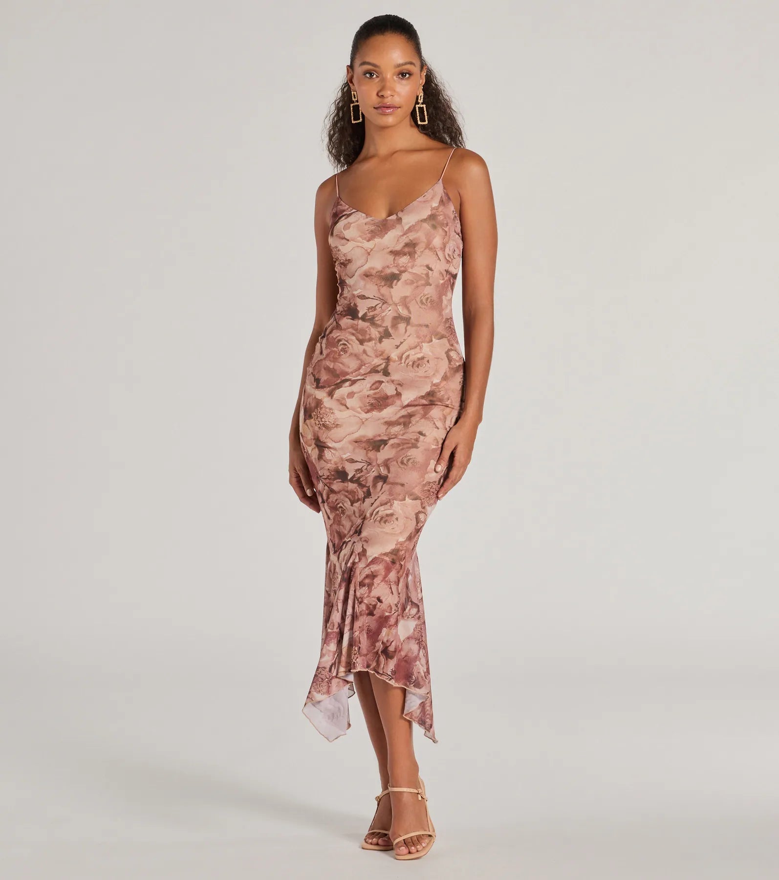 Bloom With A View Floral Ruffle Midi Dress