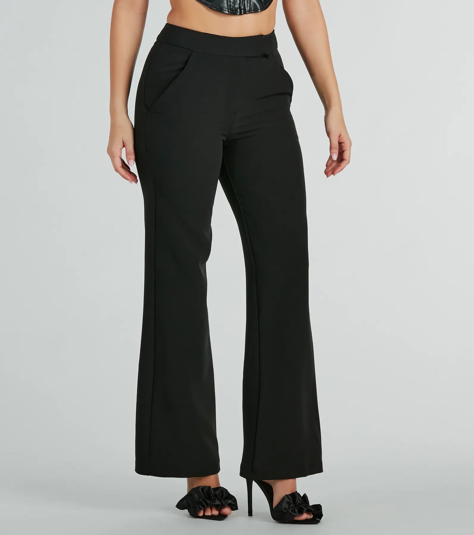 Perfectly Chic High Waist Straight-Leg Trouser Pants