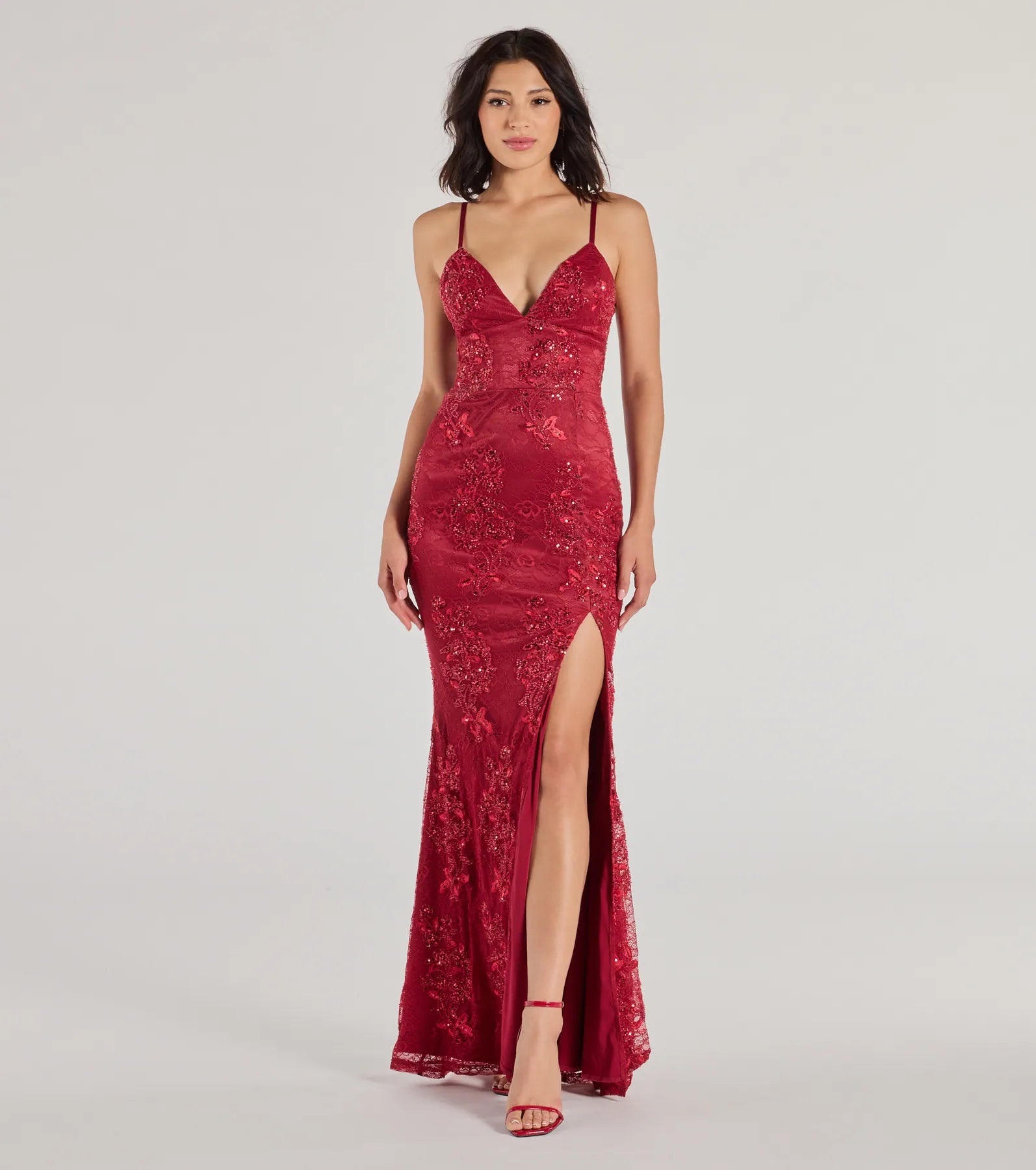 Elodie Beaded Floral Lace Mermaid Dress