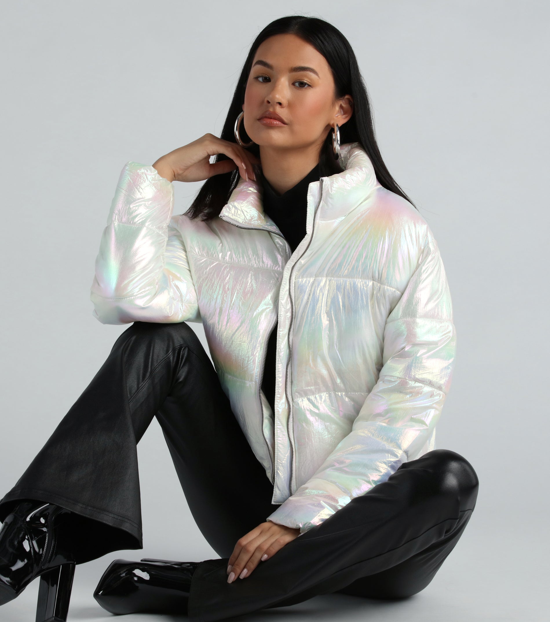 Chromatic Babe Cropped Puffer Jacket