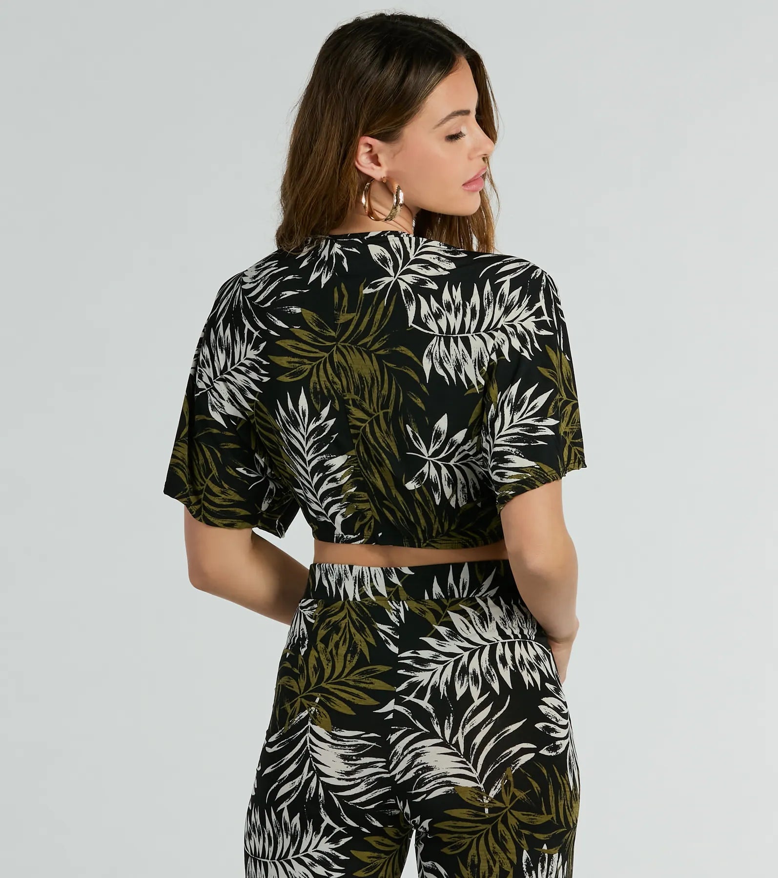 Living In The Palms Tie-Front Crop Top