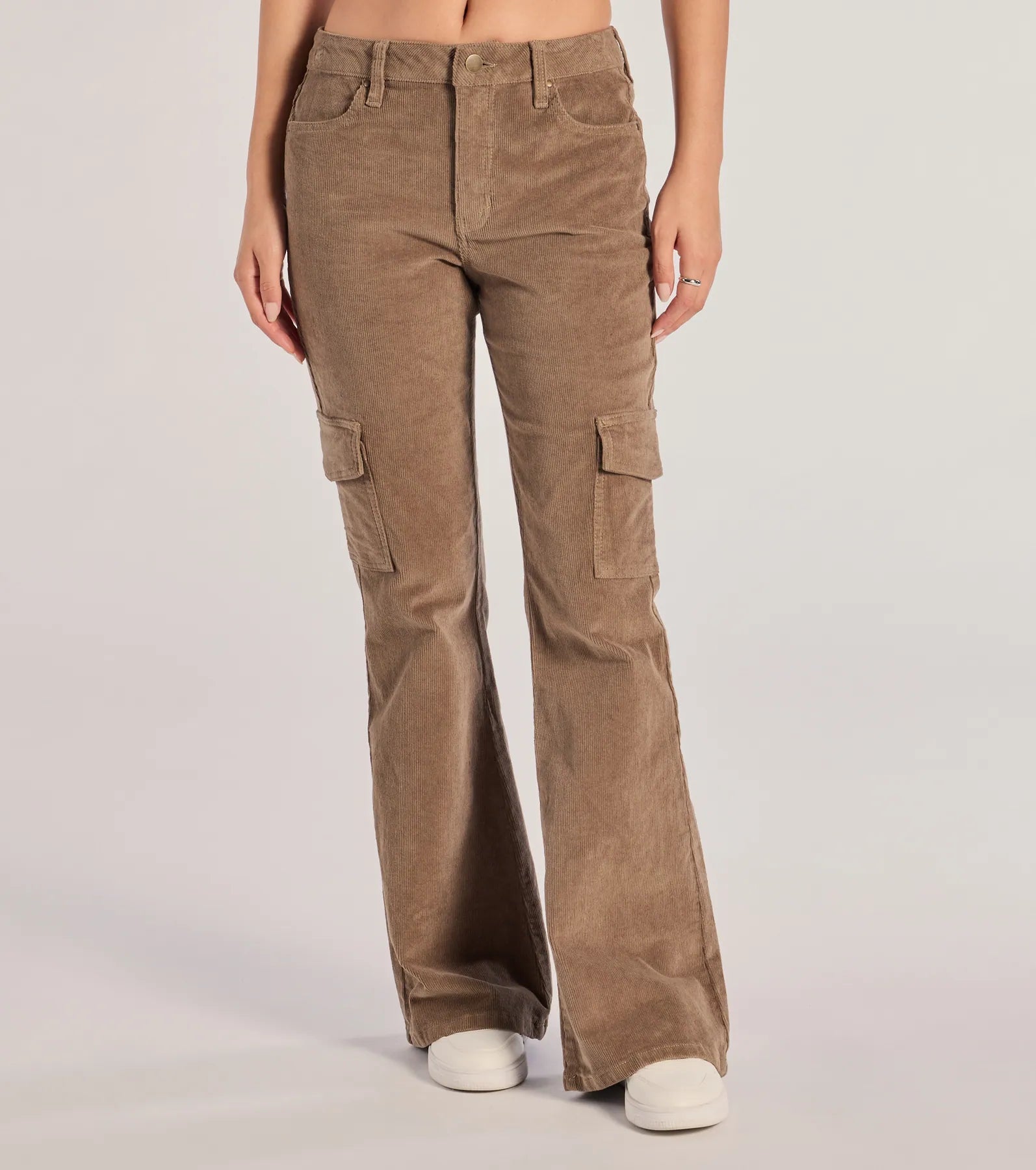 Effortless And Cool Corduroy Cargo Flare Pants