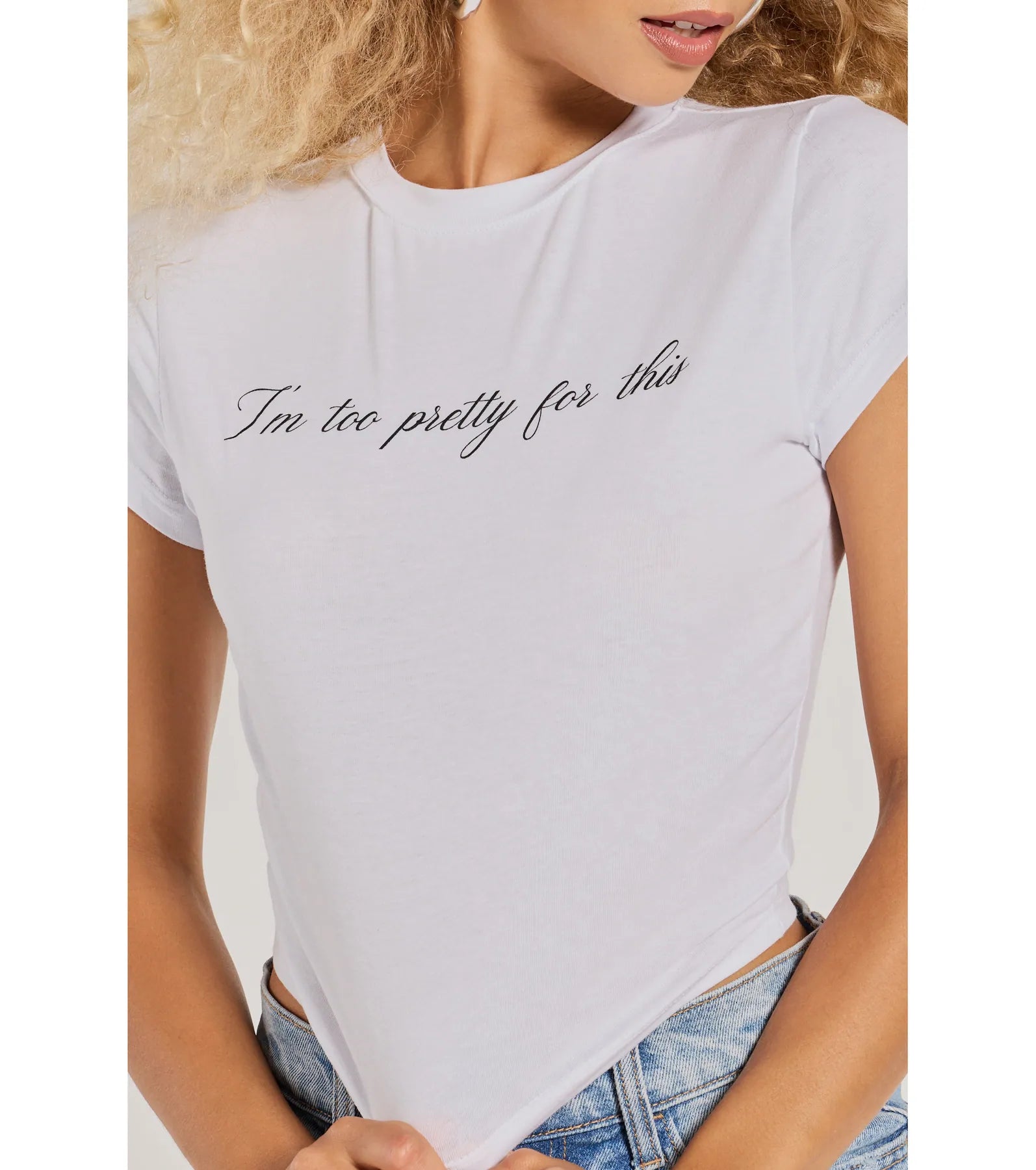 I'm Too Pretty For This Crop Graphic Tee