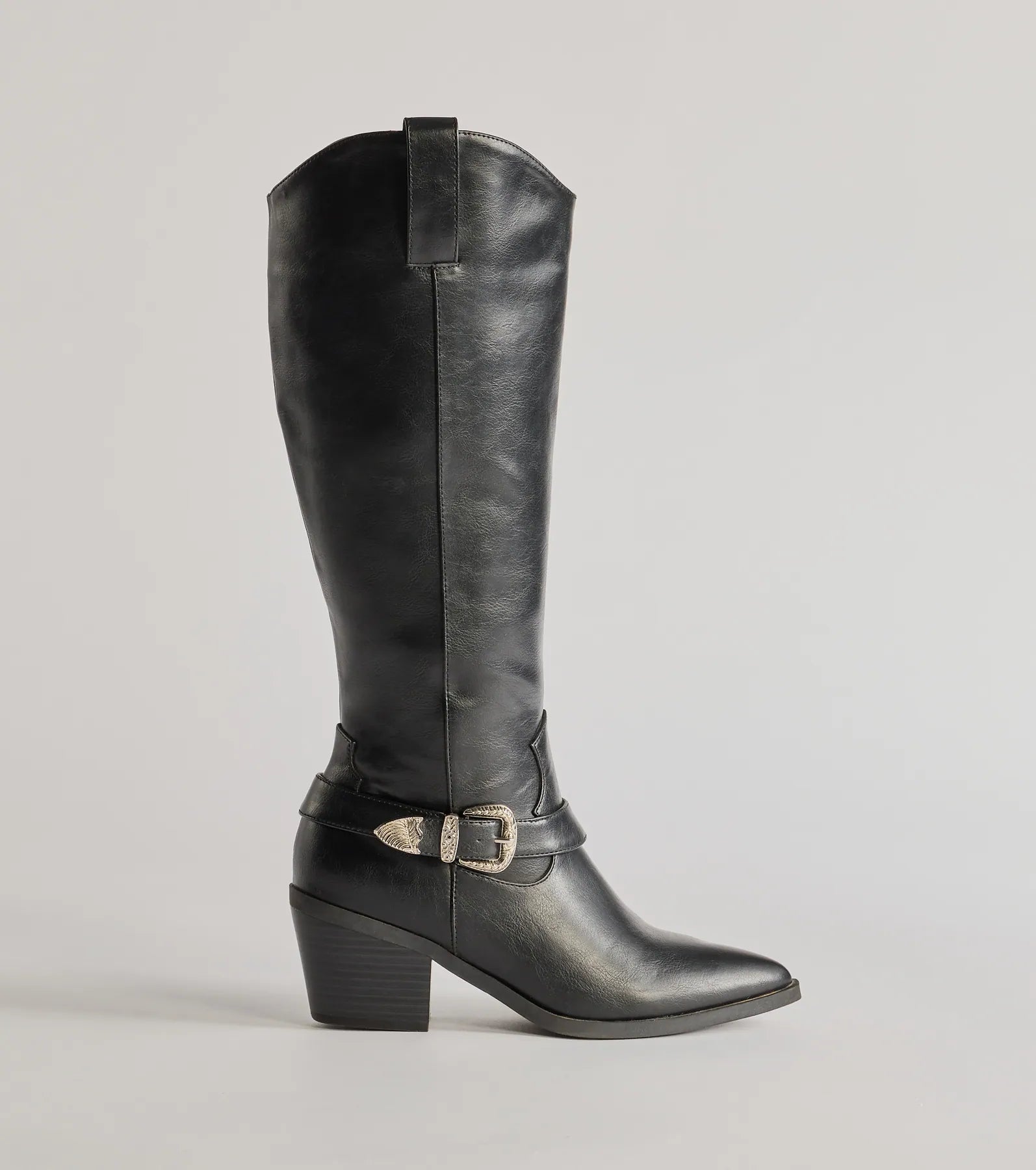 Desert Sun Western Buckle Under-The-Knee Boots