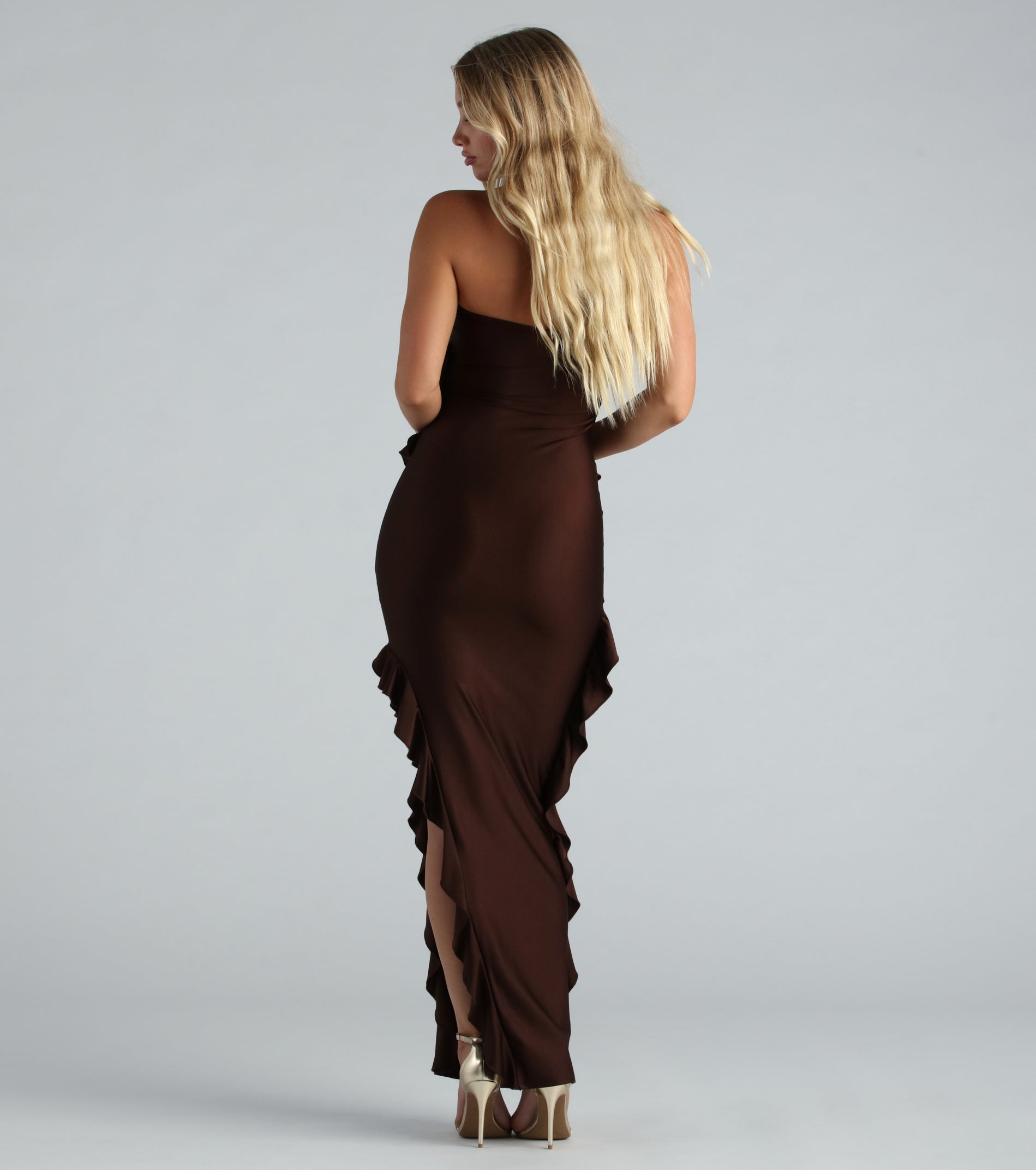 Shayna Formal Strapless Ruffled Long Dress