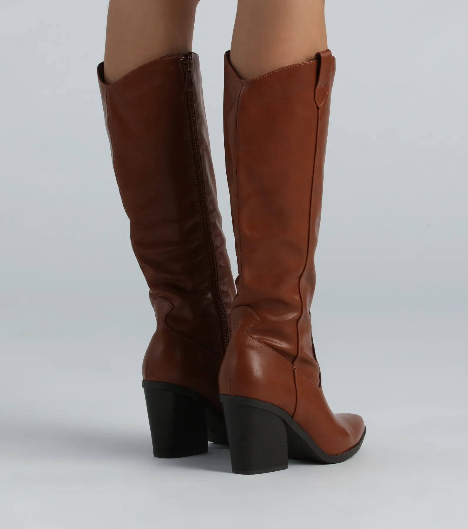 Kick Up A Storm Faux Leather Western Boots