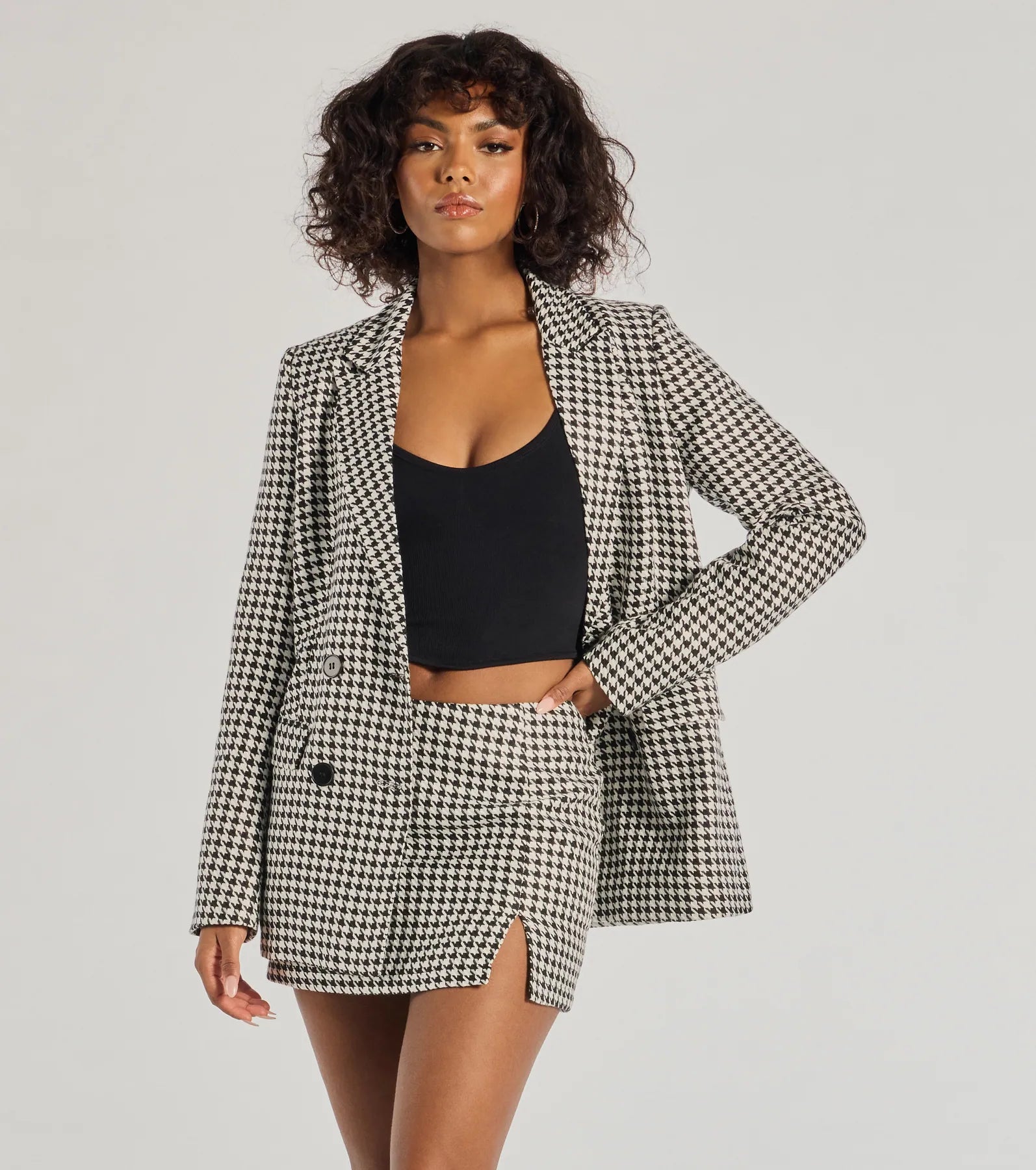 Icon Era Houndstooth Woven Mini Skirt