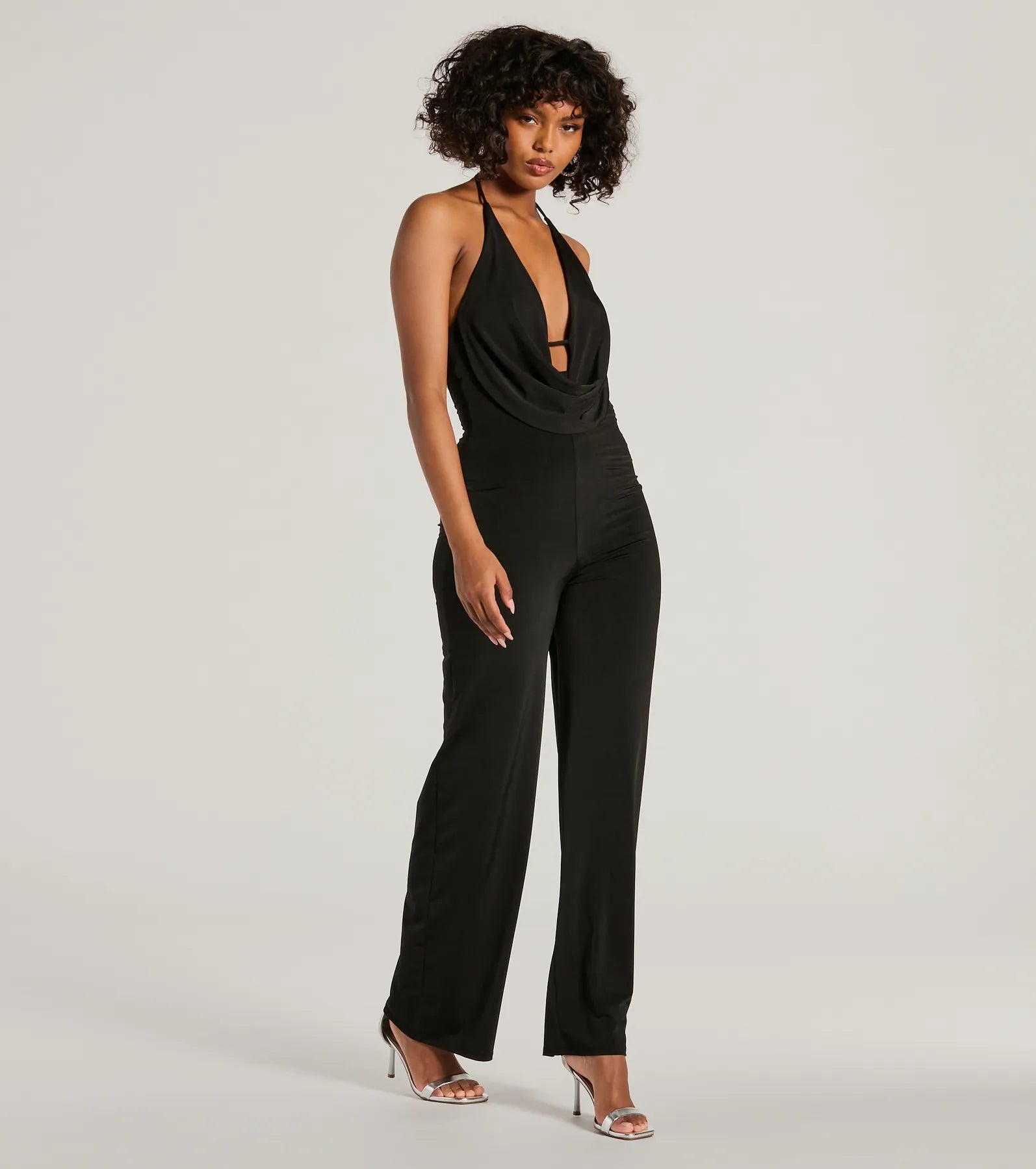 Impressive Momemt Cowl Neck Strappy Wide-Leg Jumpsuit