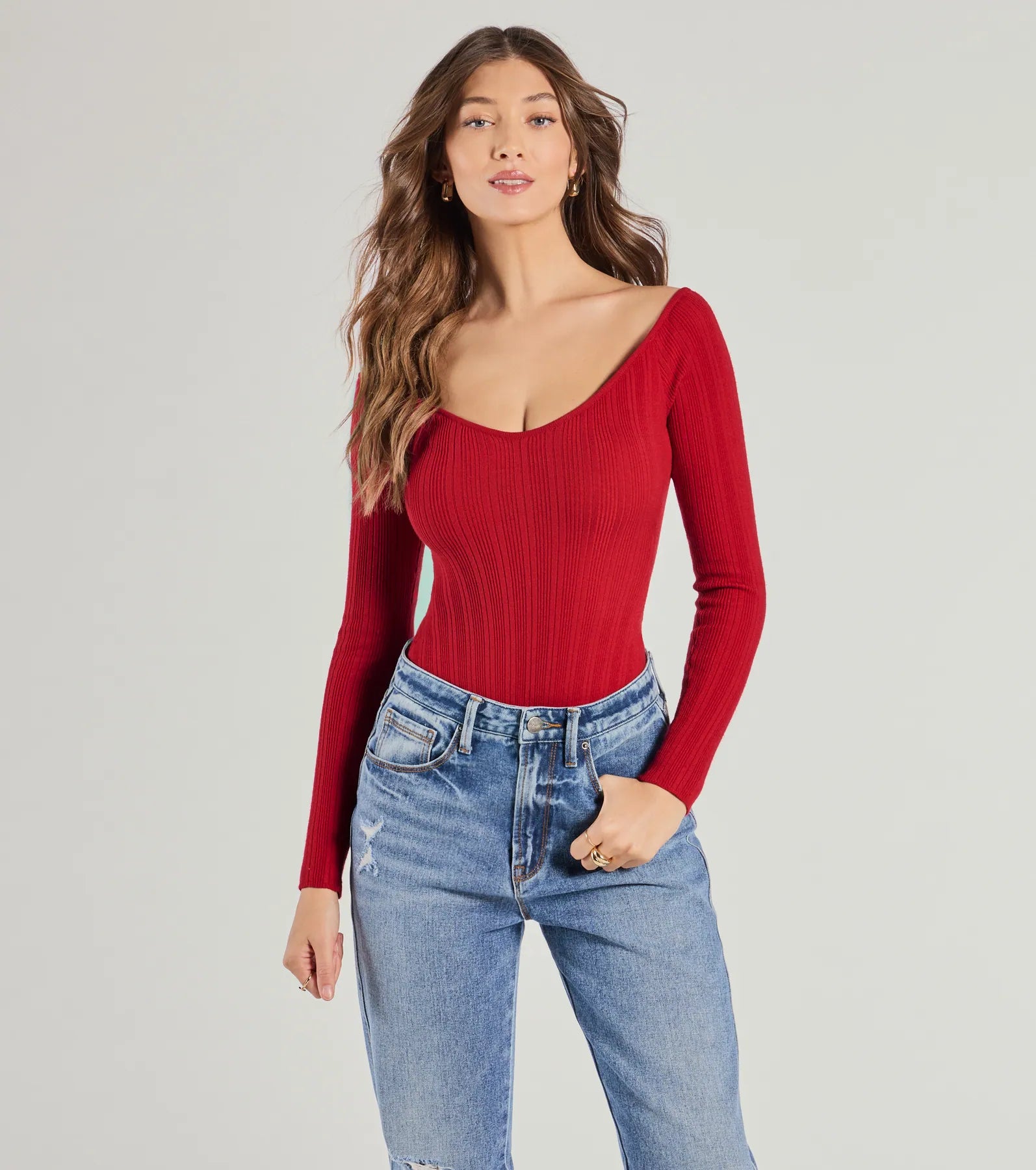 Elevated Essential Ribbed Knit Long Sleeve Bodysuit