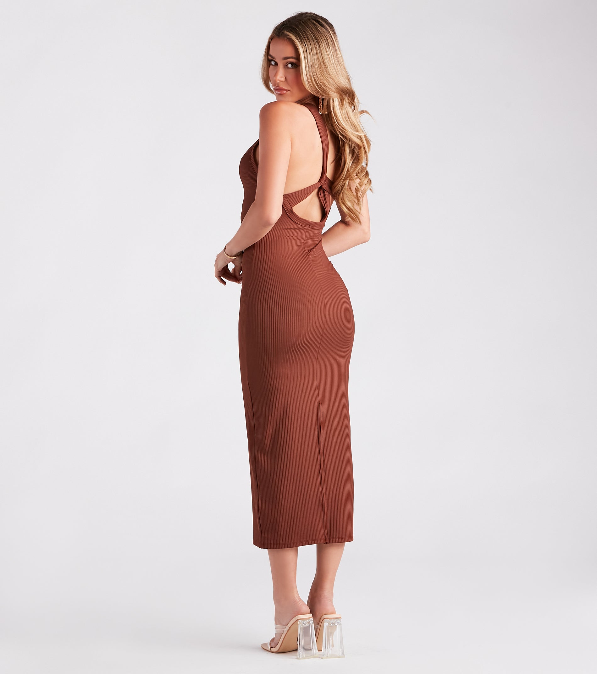 Flirt With Confidence Strappy Back Midi Dress