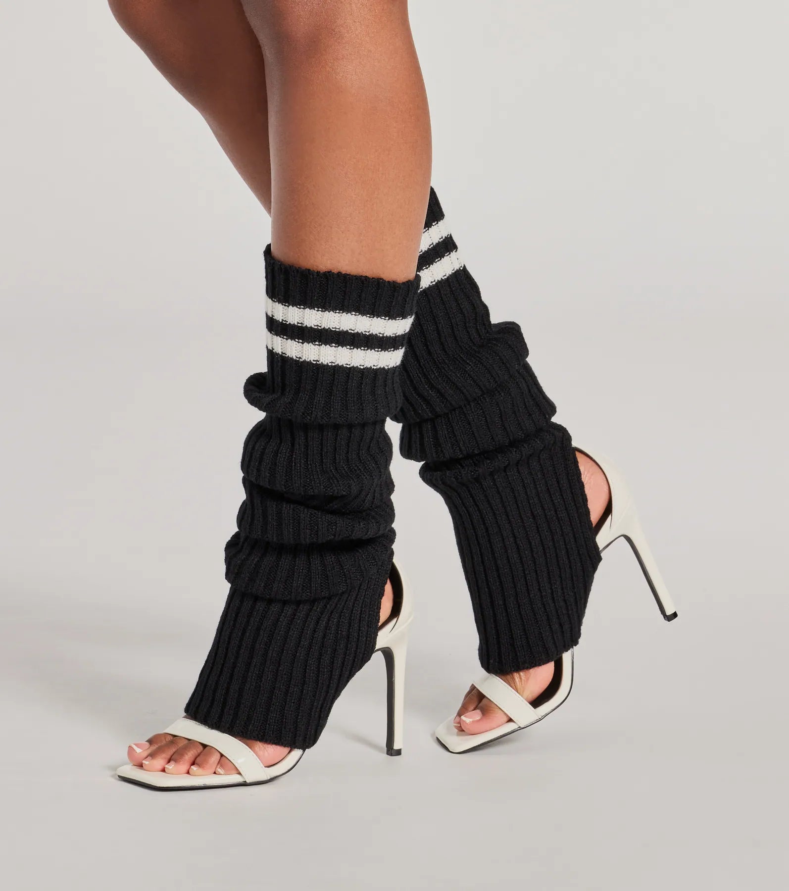 Sporty Chic Striped Leg Warmers