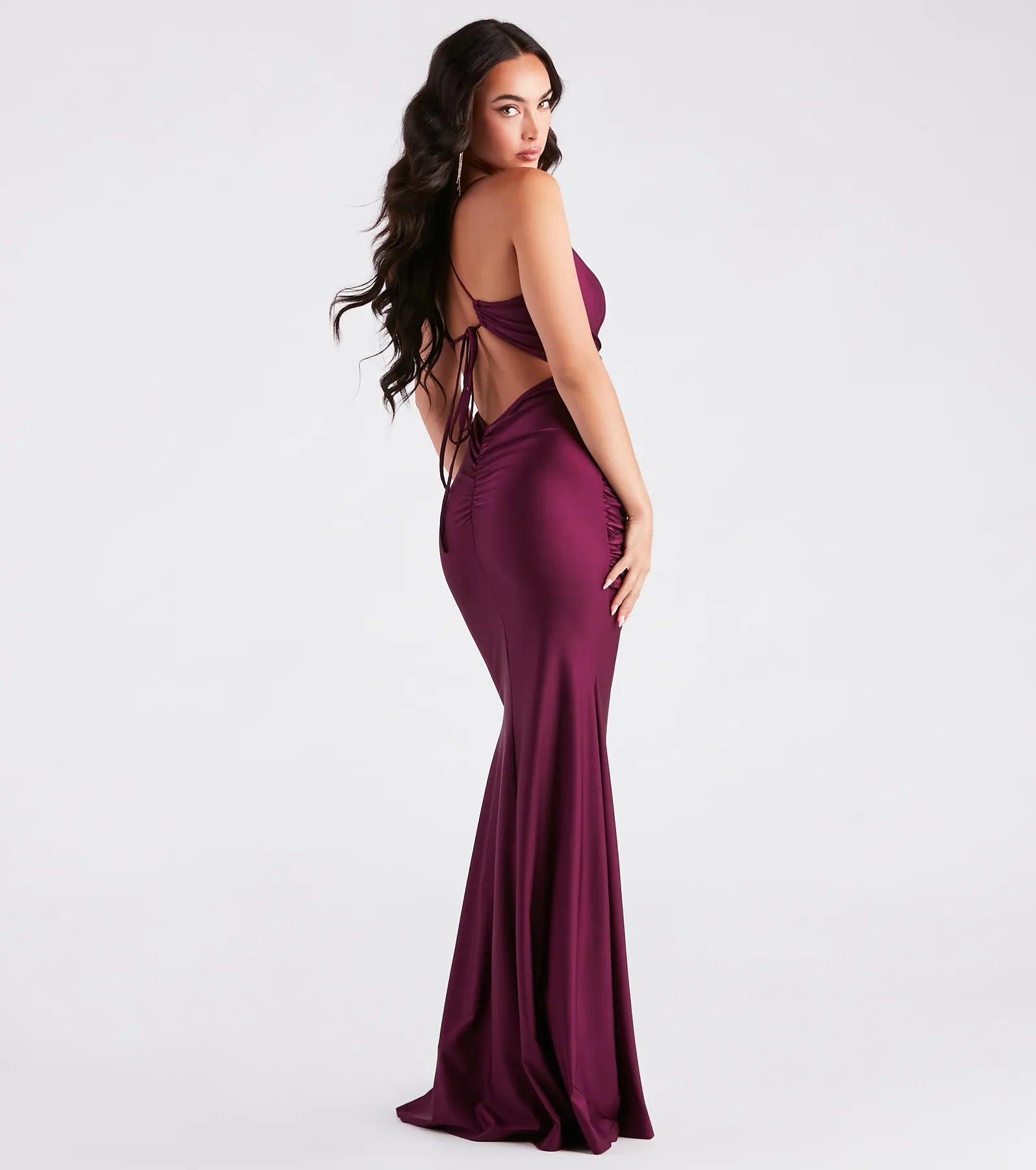 Jordan Formal Strappy Back Ruched Mermaid Dress