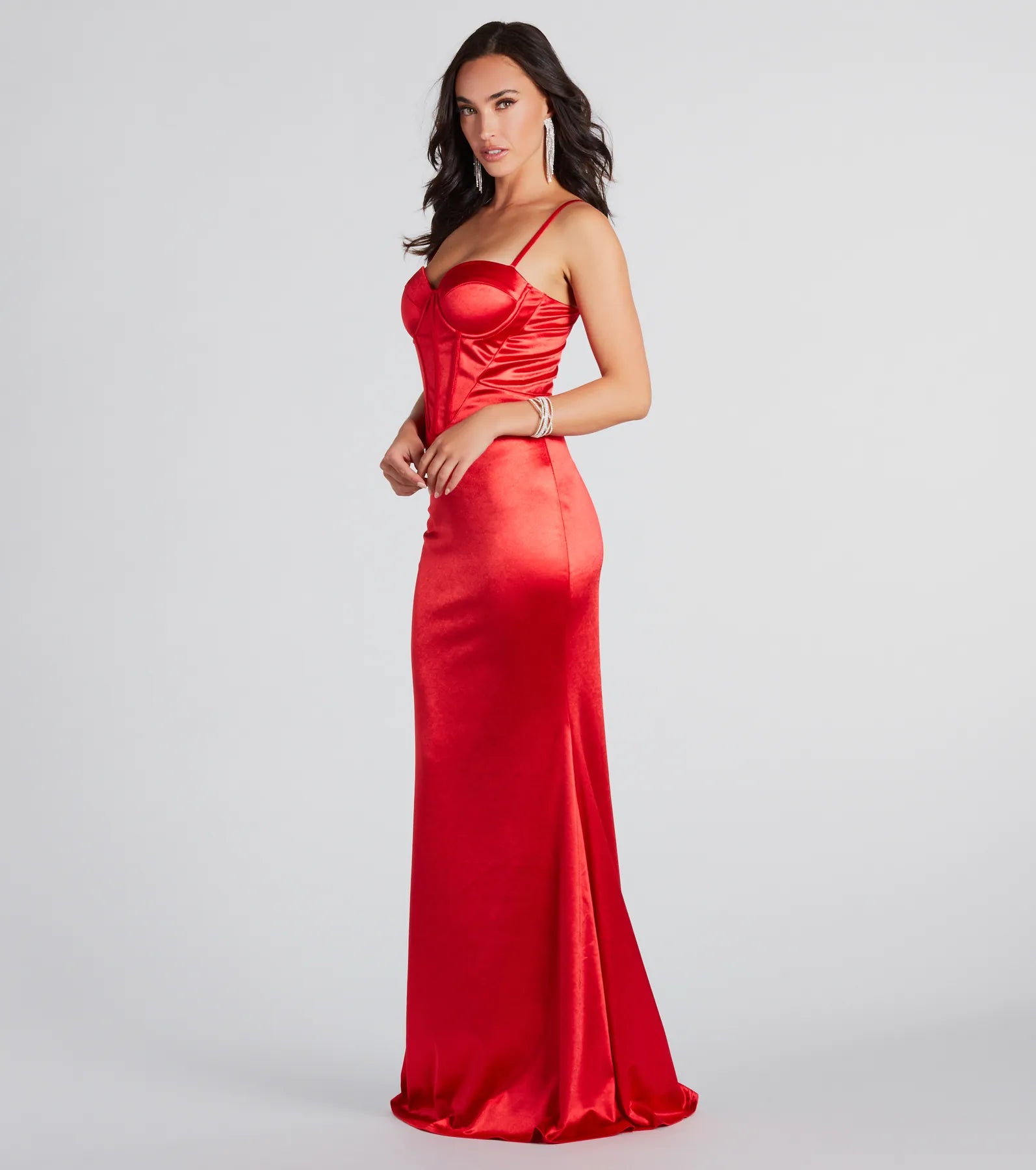 Francine Formal Satin Bustier Mermaid Dress