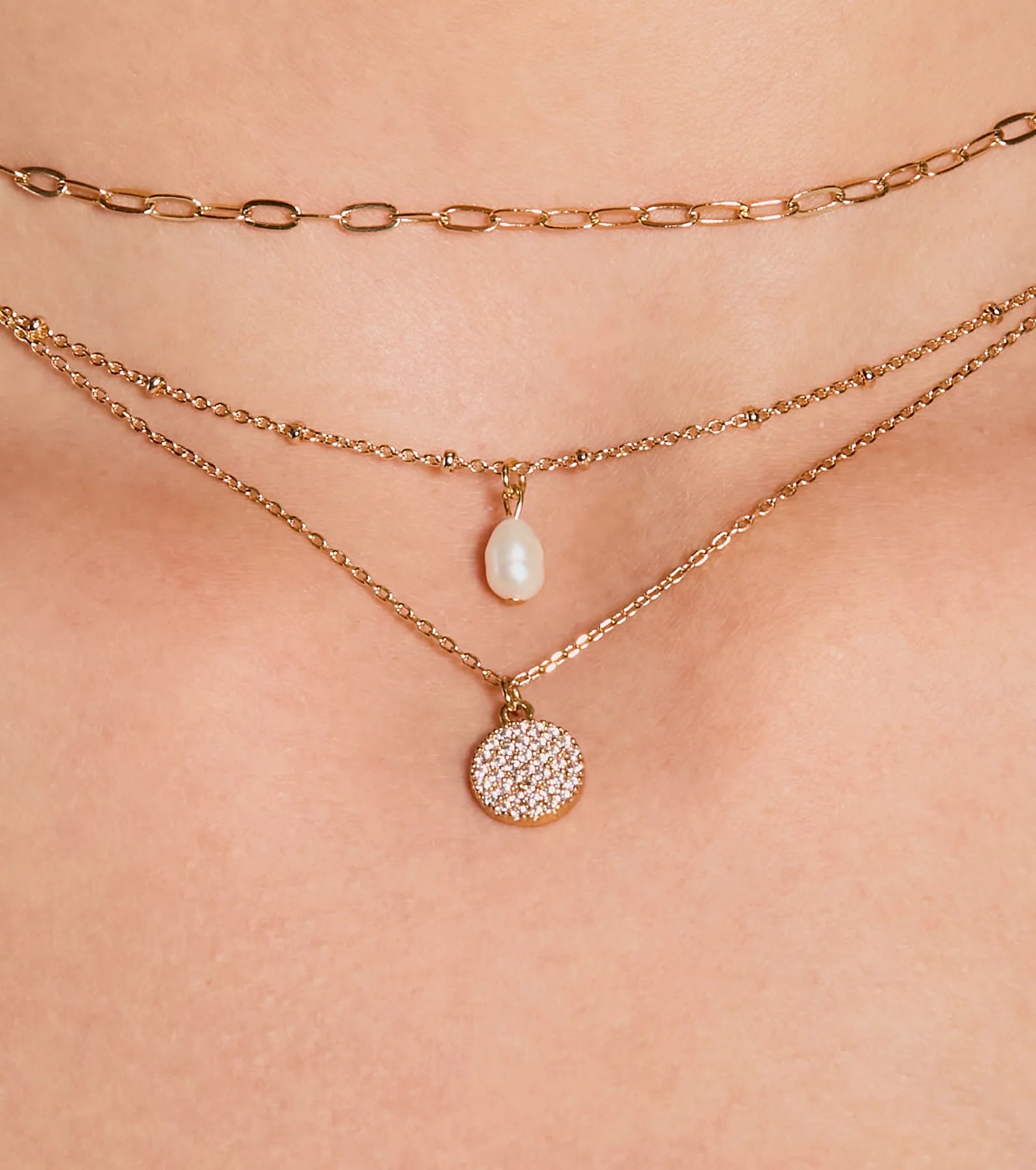 Moment To Shine Layered Faux Pearl Necklace