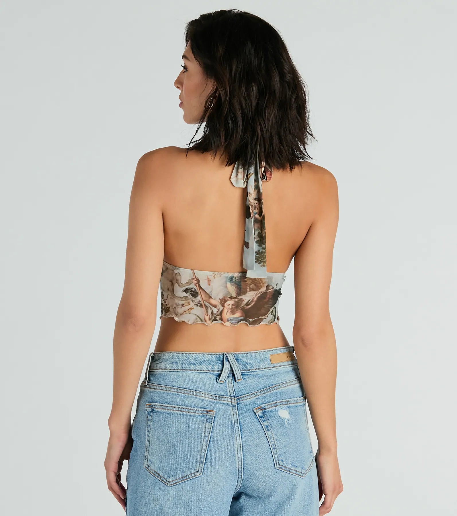 Catch Your Eye Art Print Halter Crop Top