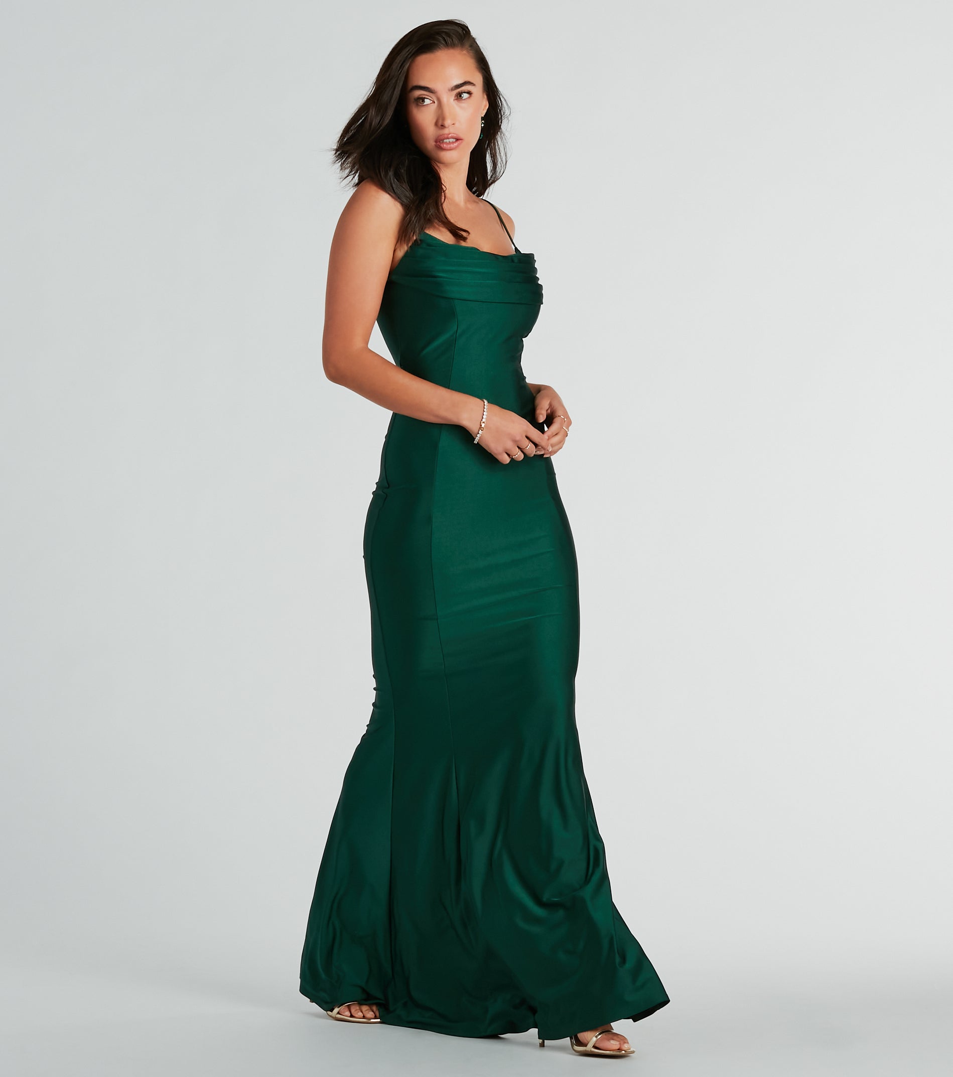 Cassandra Cowl Neck Mermaid Long Formal Dress