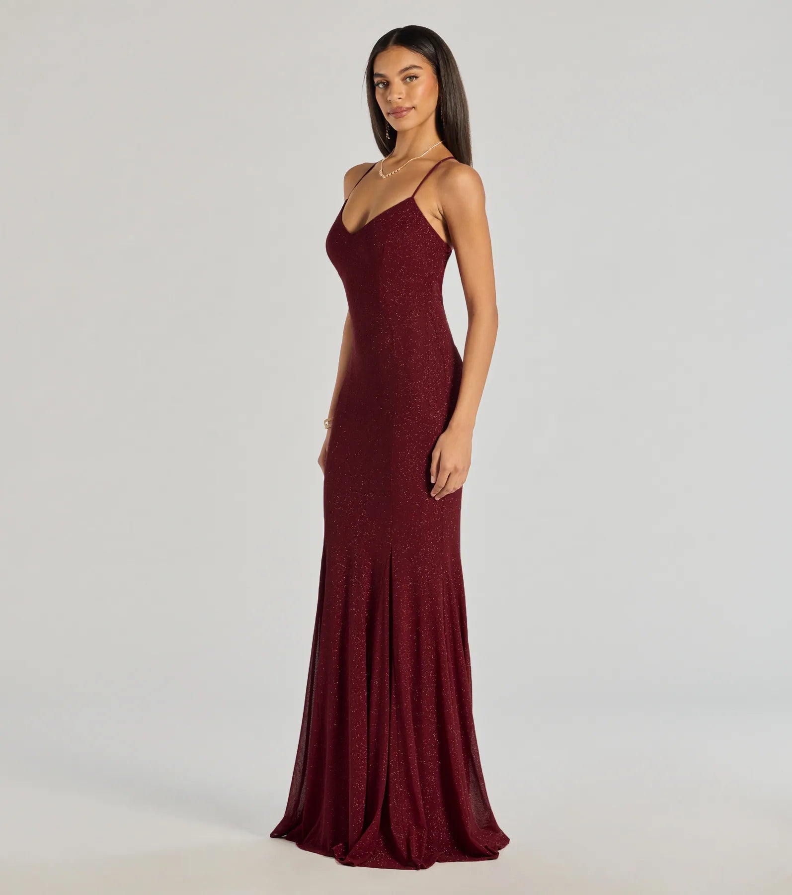 Sam Strappy Open Back Mermaid Glitter Formal Dress