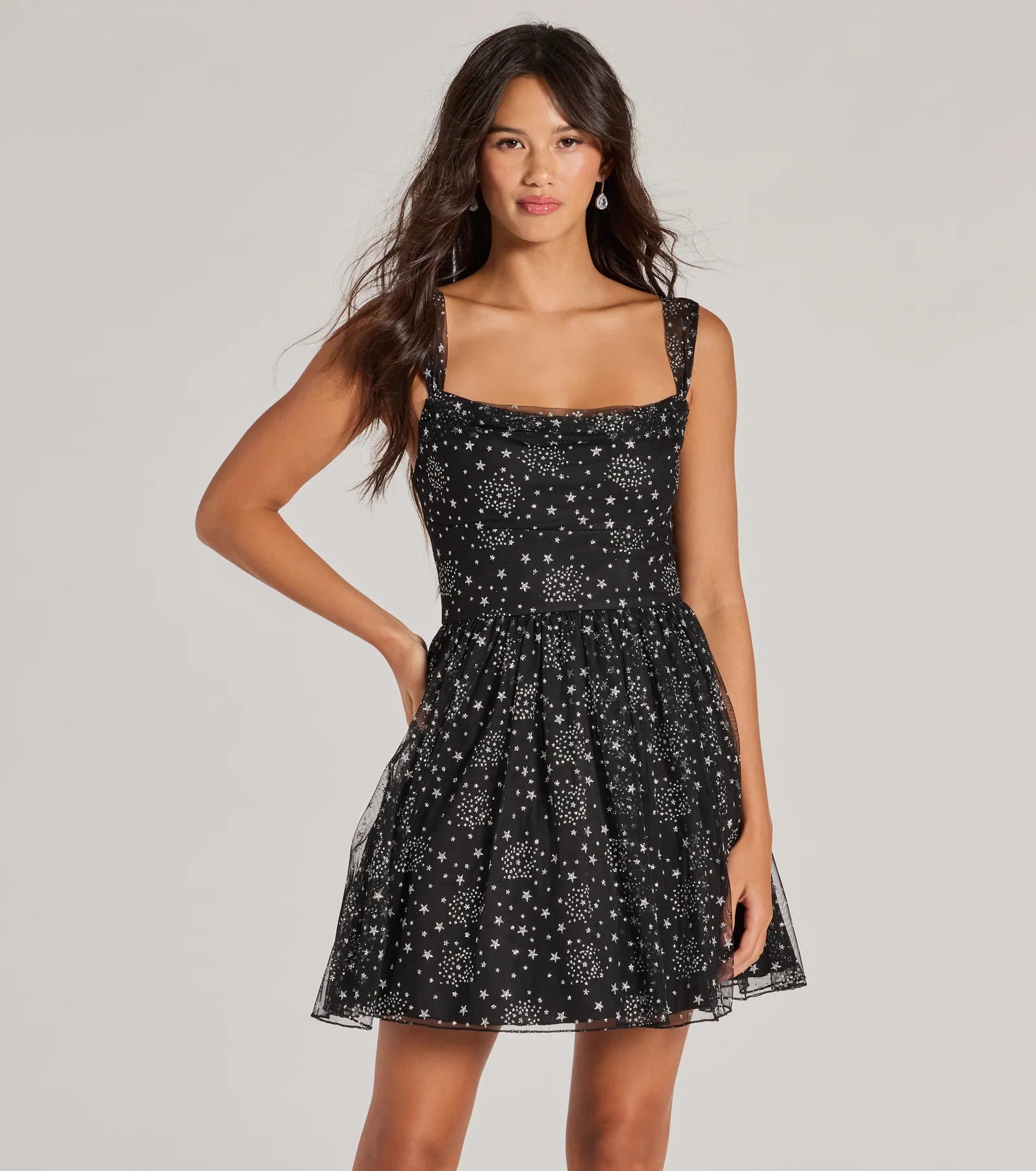 Starry Night Glitter Tulle Skater Dress