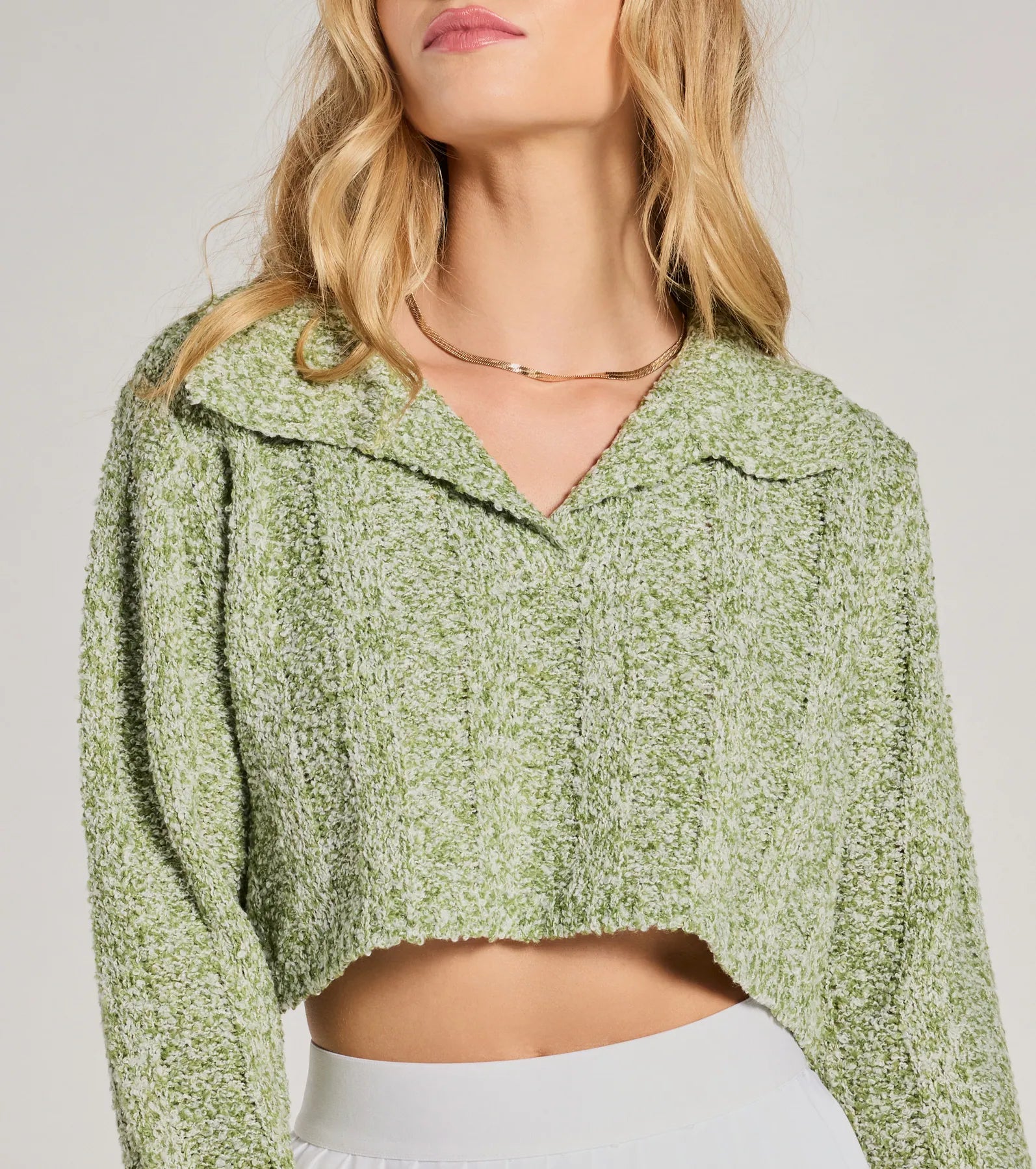 Comfy Cute Collared Cropped Sweater