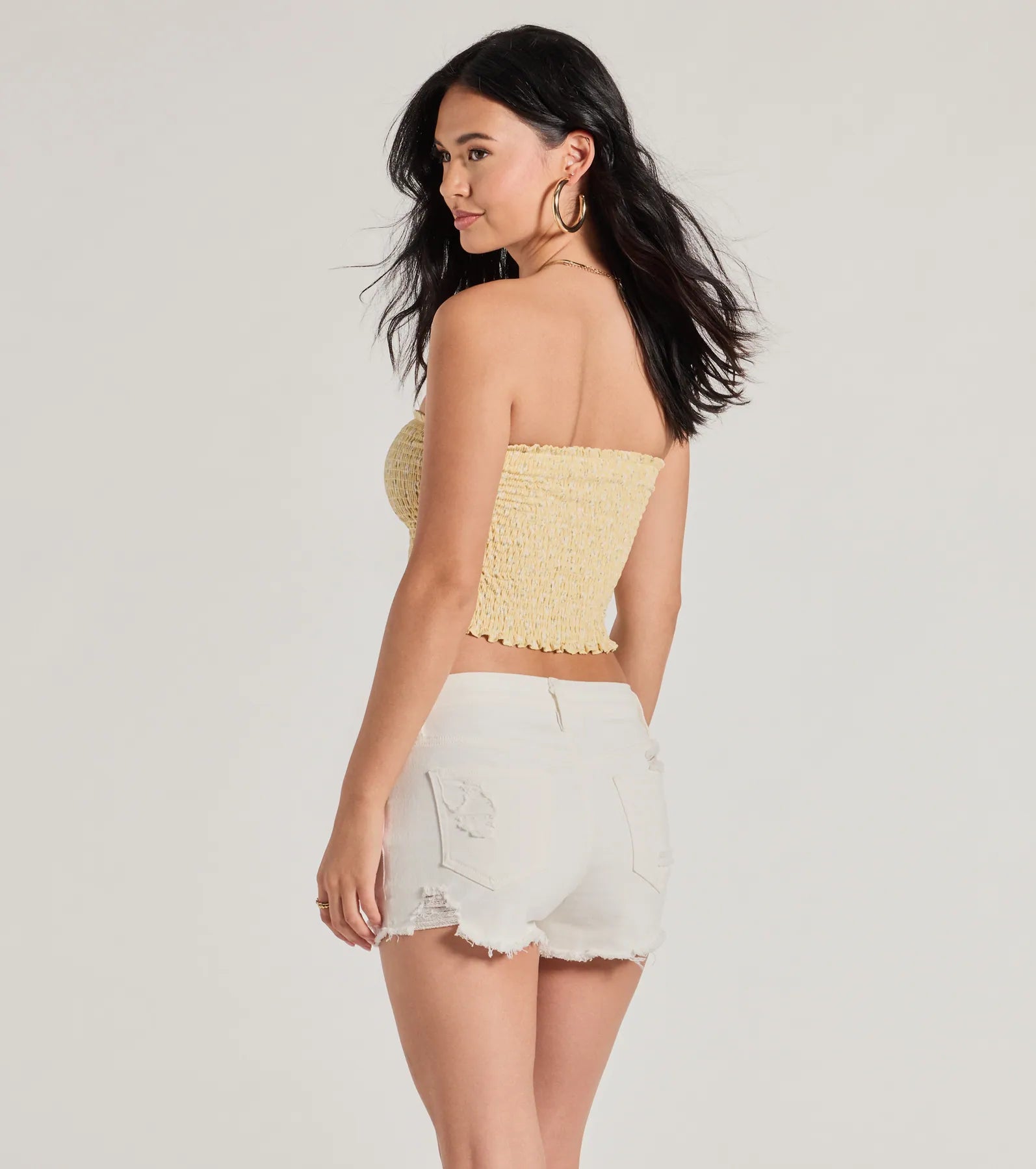 Sunshine Babe Ditsy Floral Cropped Tube Top