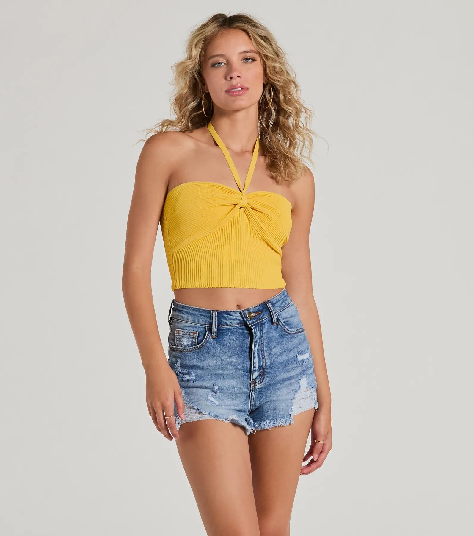 New You Sweetheart Halter Crop Top